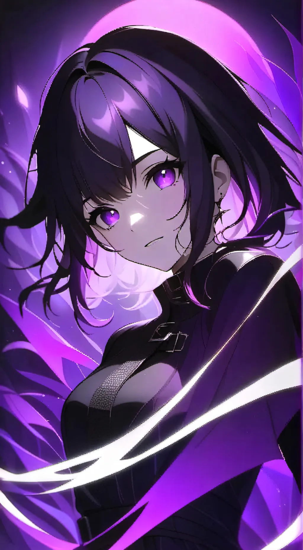 ai character: Violet background