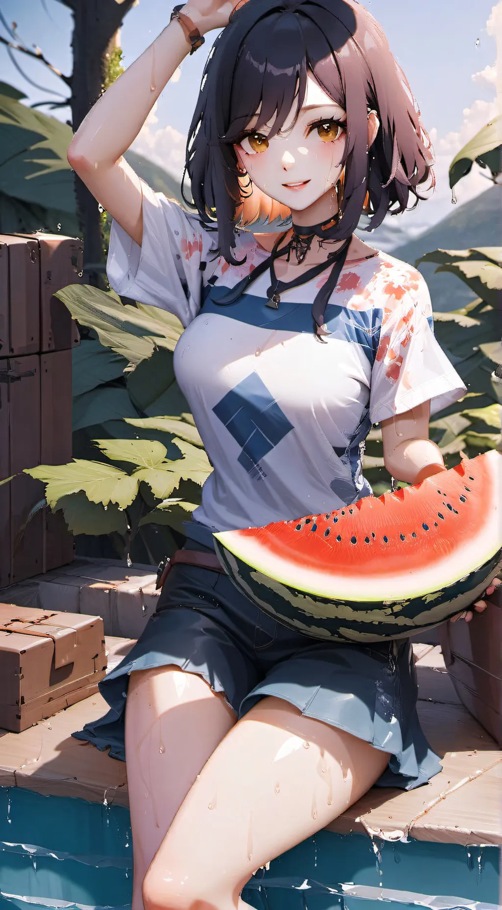 ai character: cute girl  background
