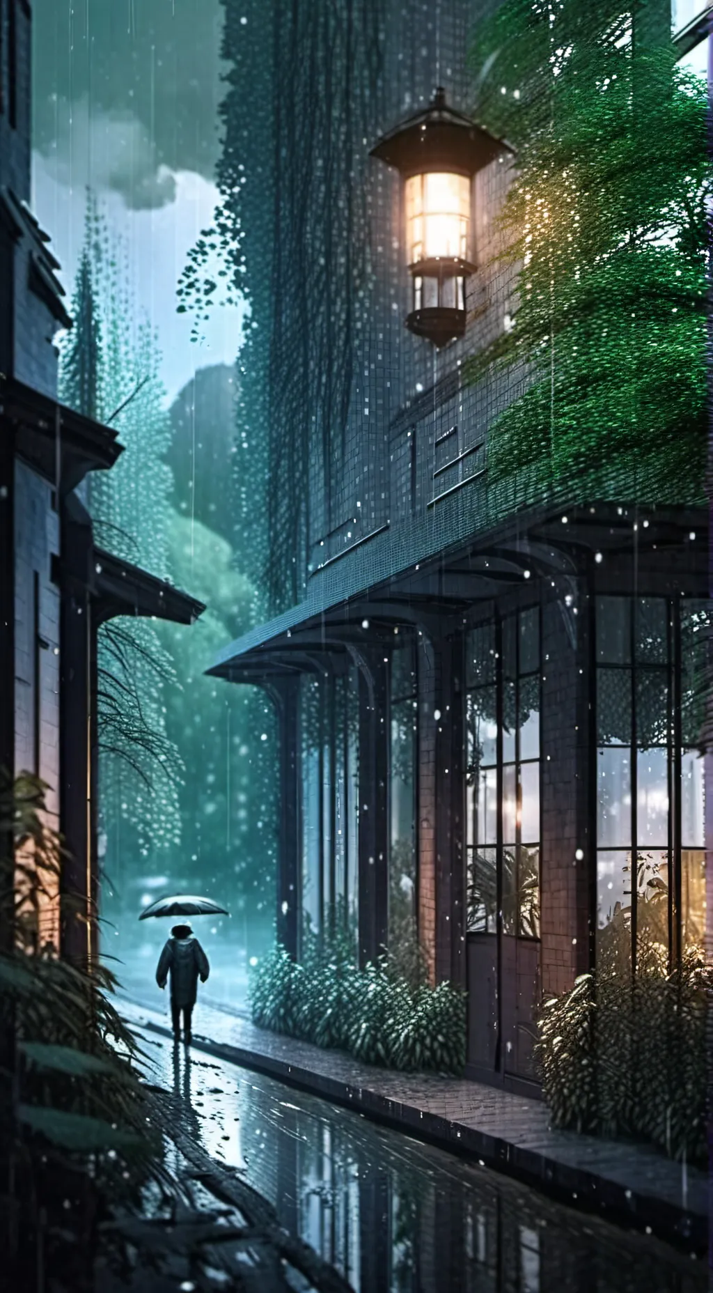 ai character: MHA rainy day! background