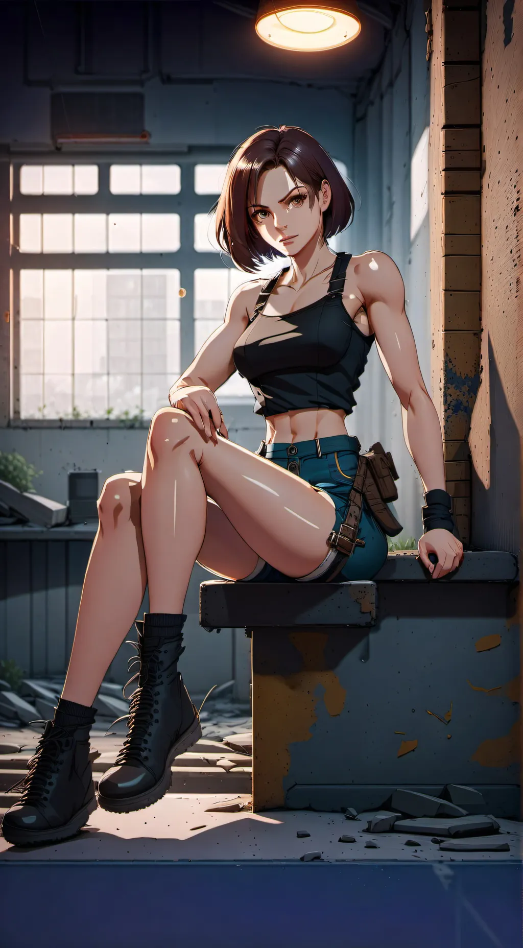 ai character: Jill Valentine  background