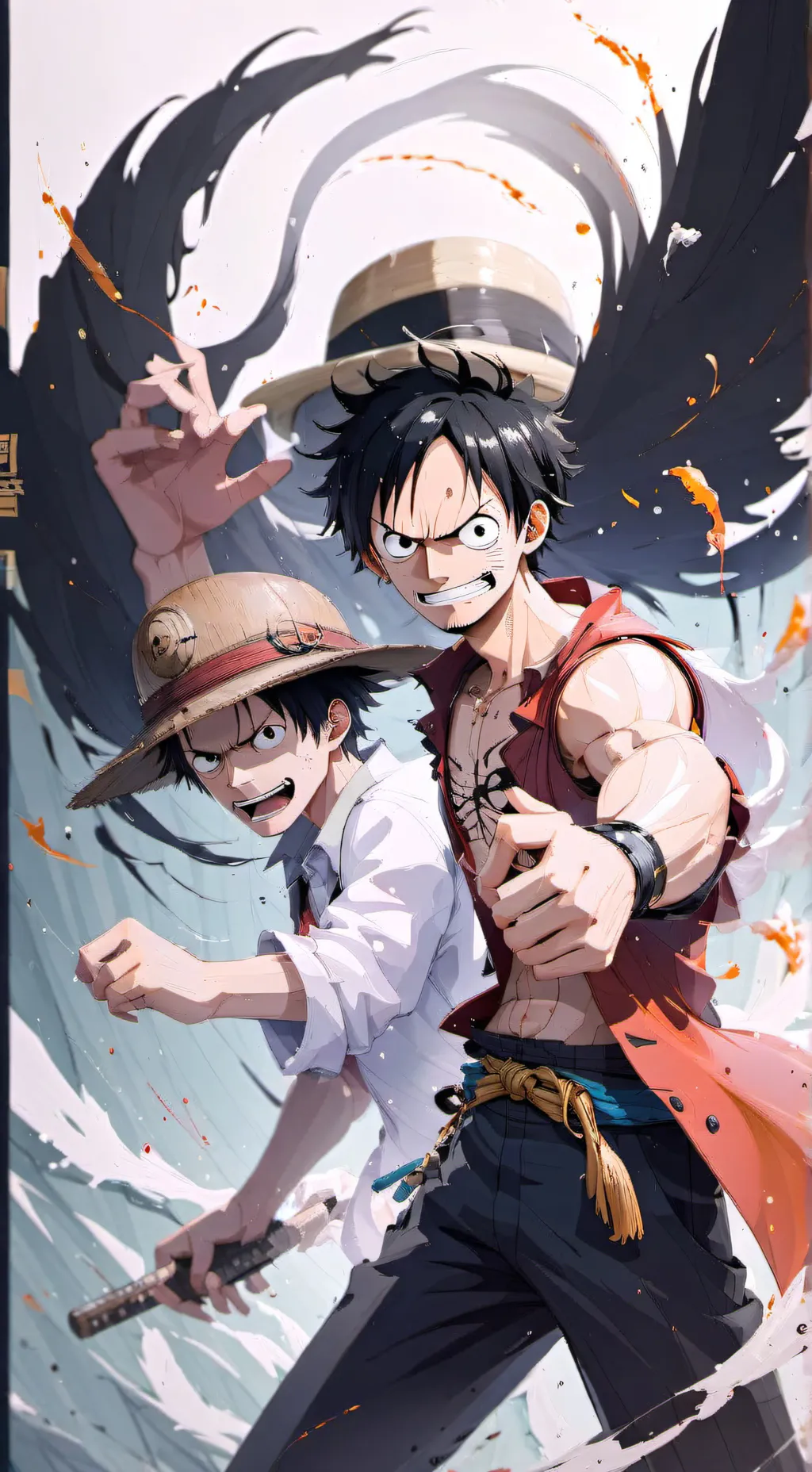 ai character: Monkey d luffy background