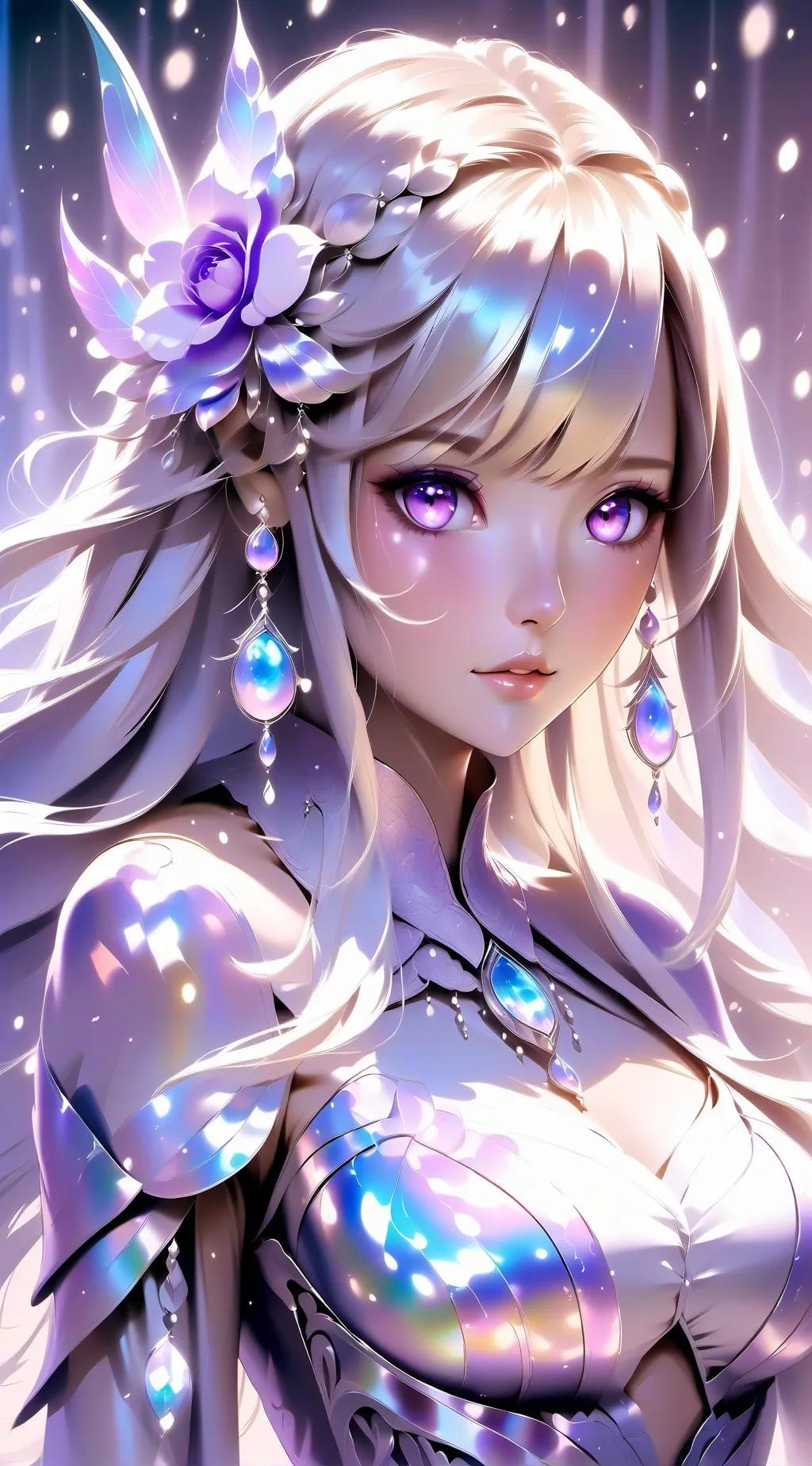 ai character: Violet background