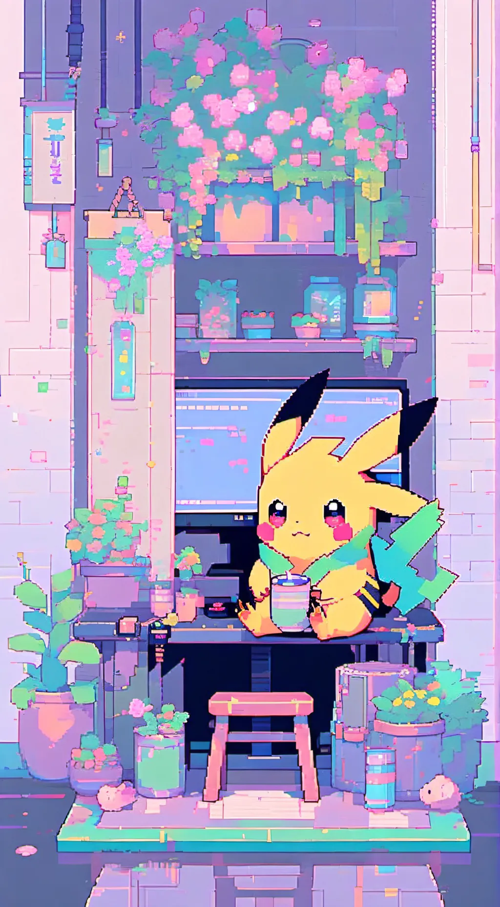 ai character: cuyda a pikachu background