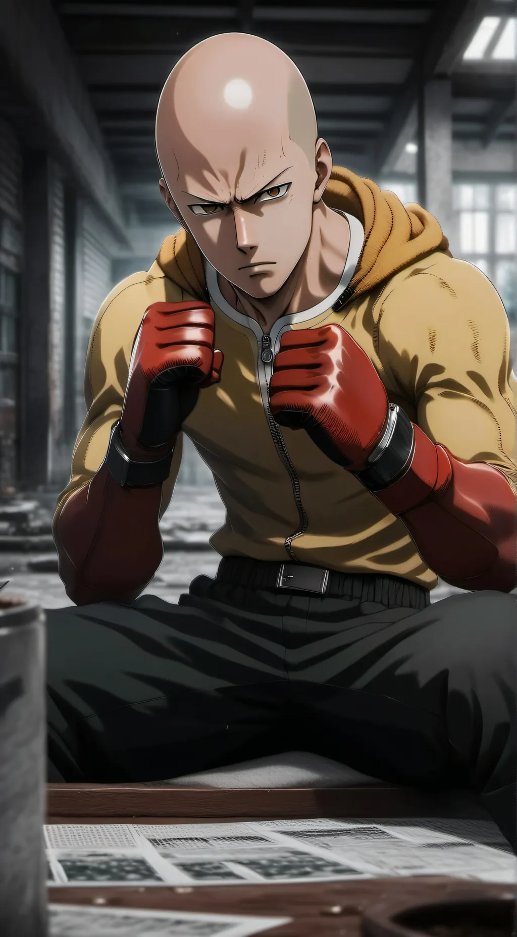 ai character: saitama  background