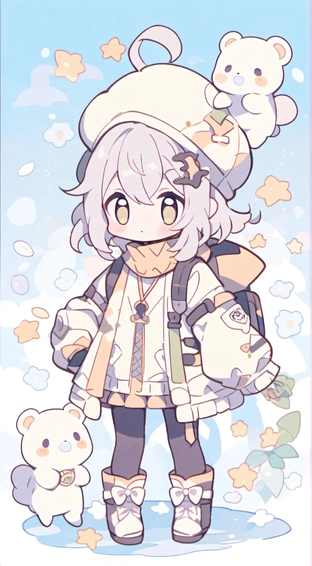 ai character: baby cream  background