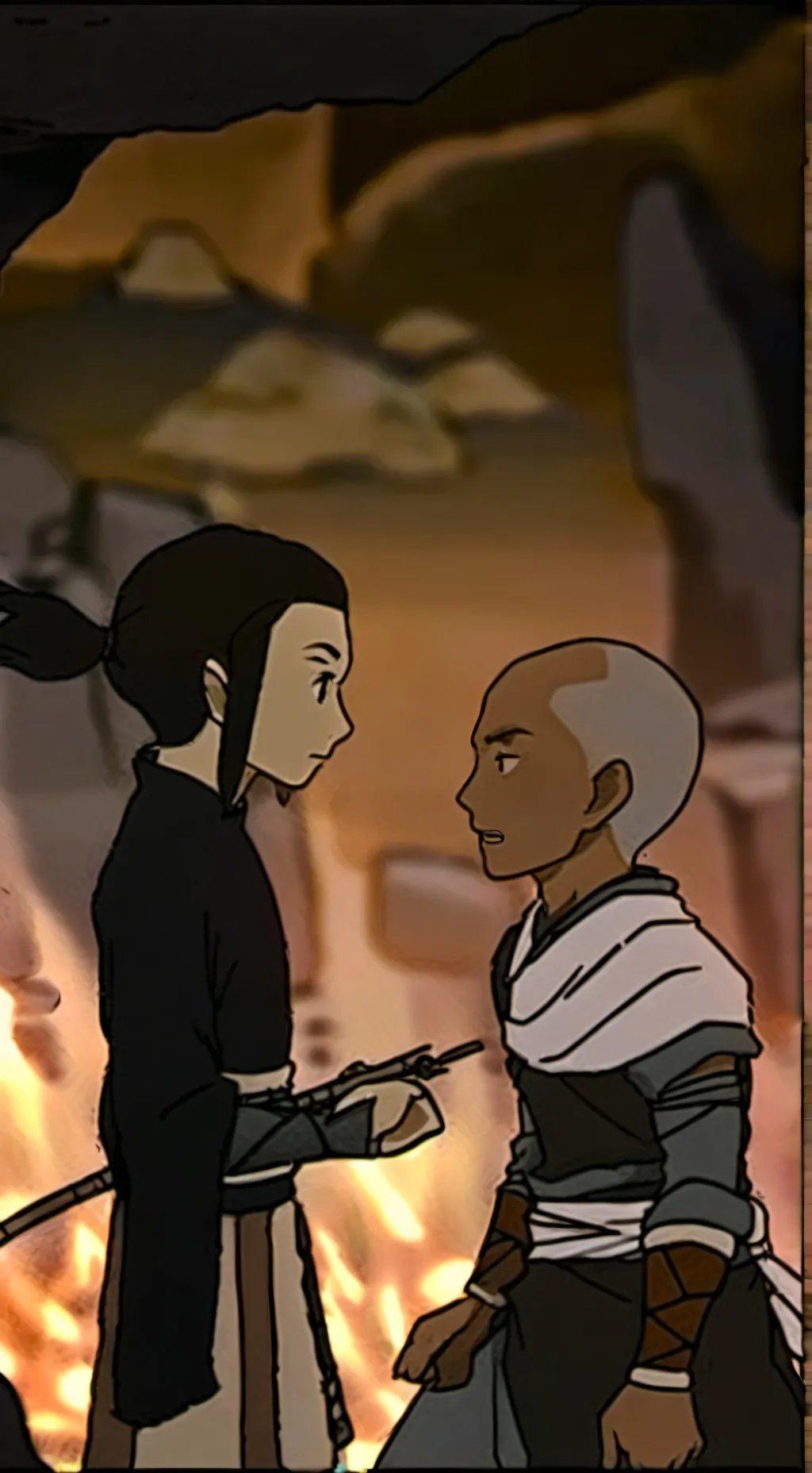 ai character: Aang and Karata background