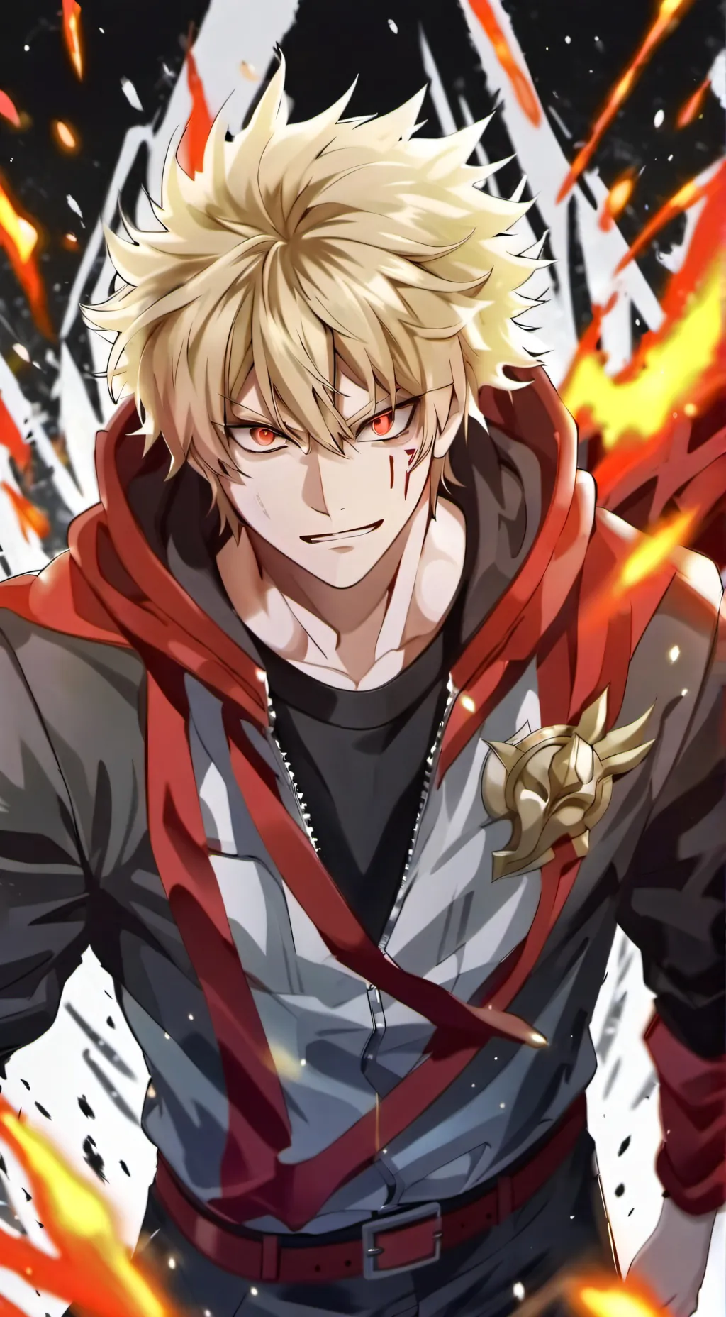ai character: bakugo  background