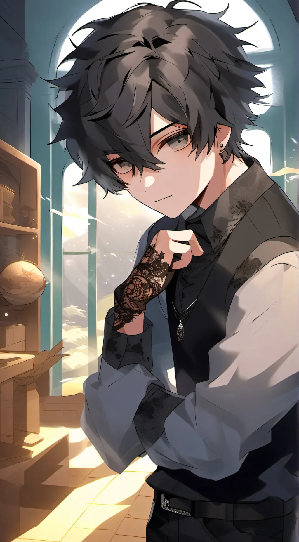 ai character: ash background