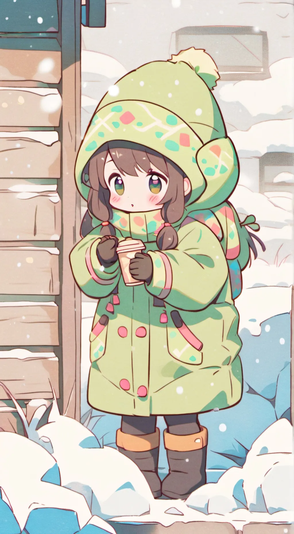 ai character: Sprunki it's cold  background