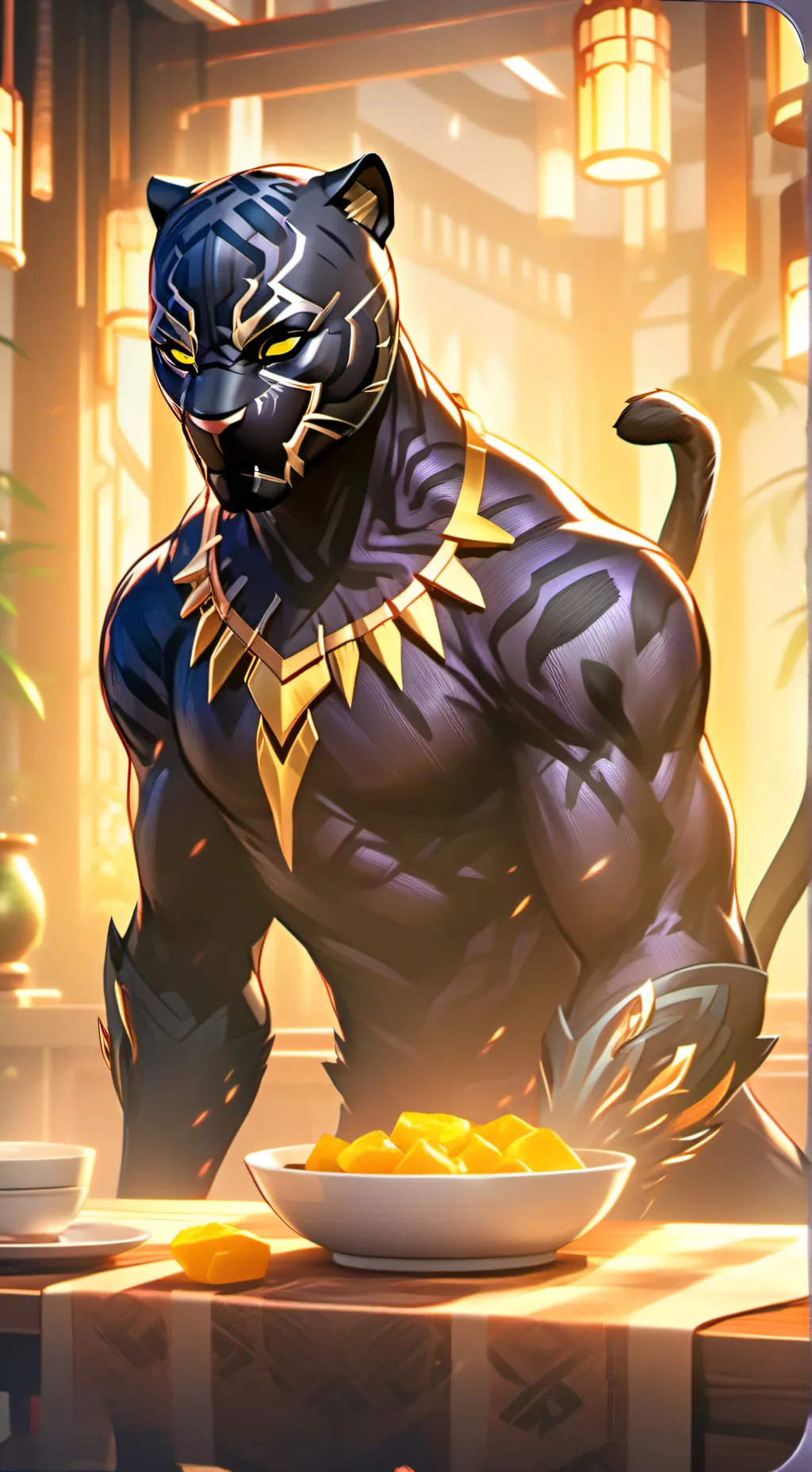 ai character: Panther Spirit Furry background
