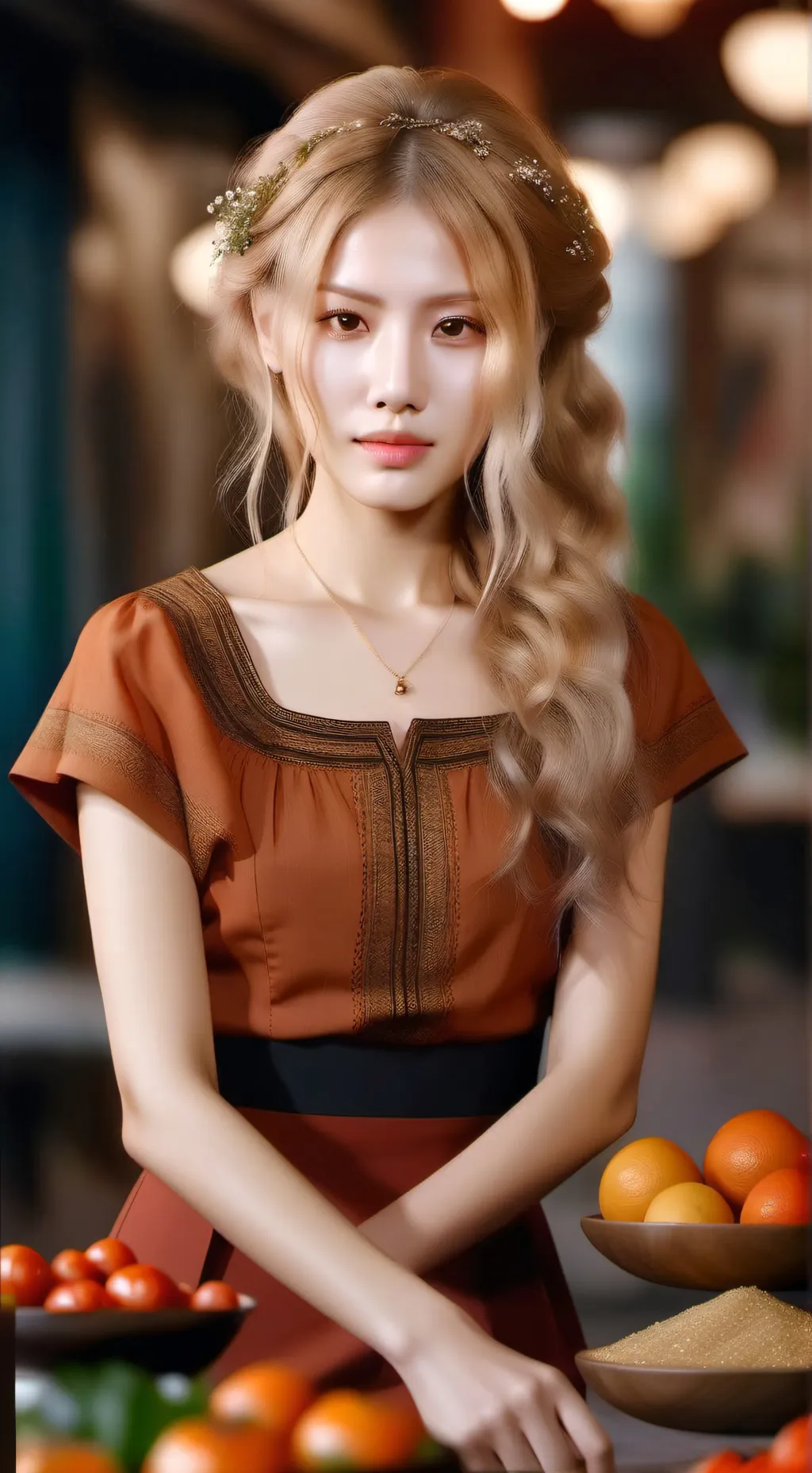 ai character: Rosé blackpink  background