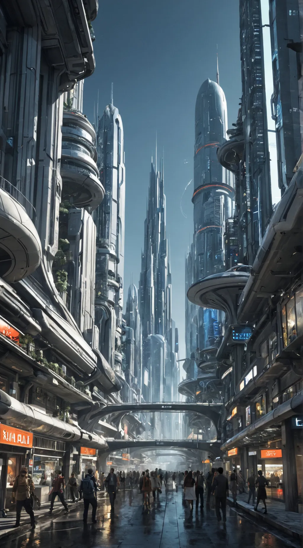 ai character: future city background
