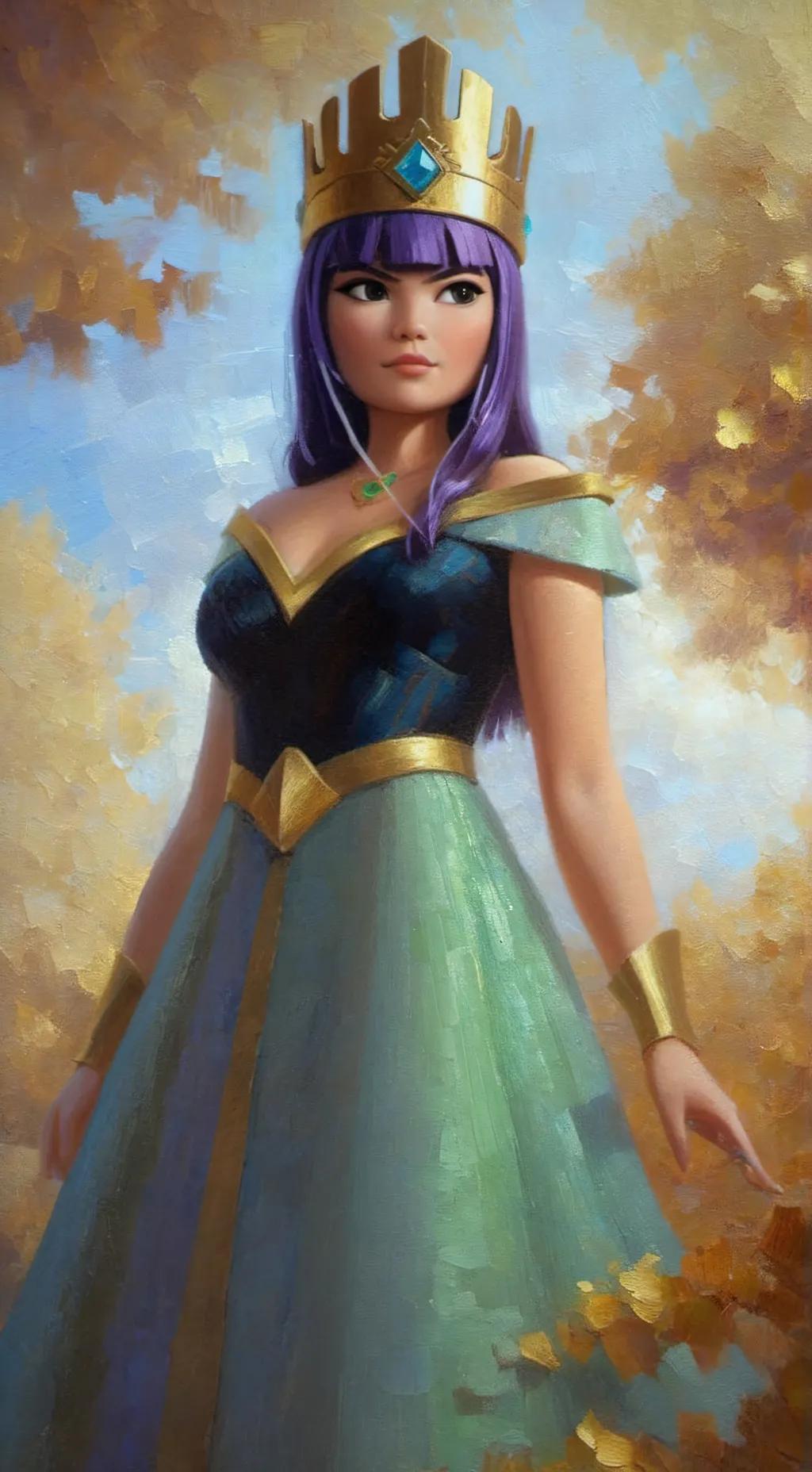 ai character: reina arquera  background