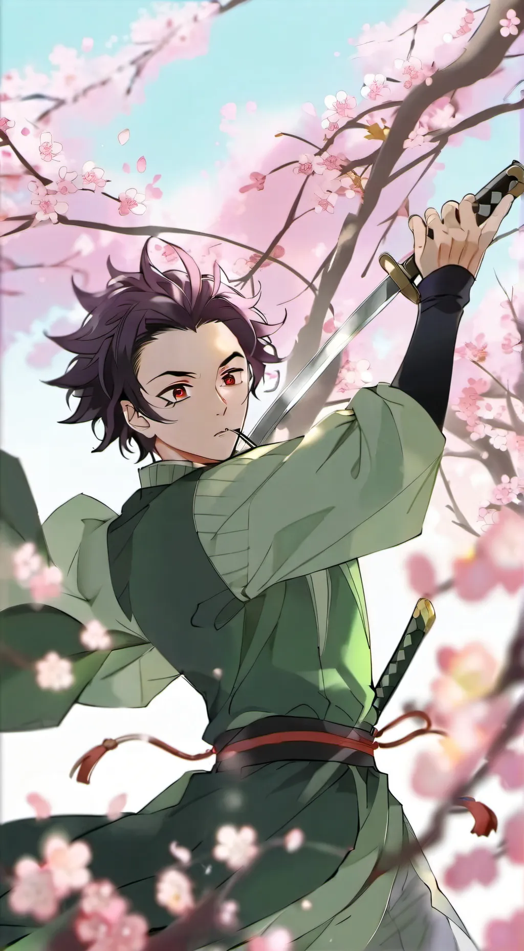 ai character: Tanjiro kamado background