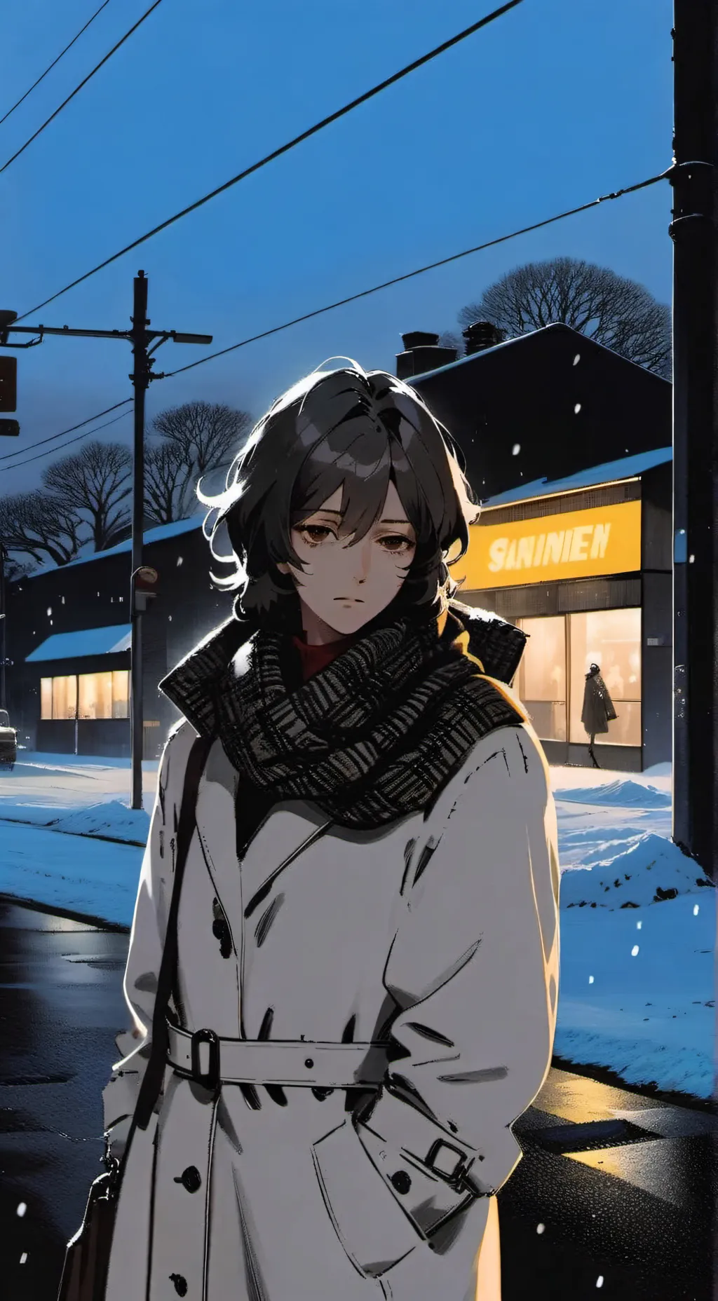 ai character: Rain background