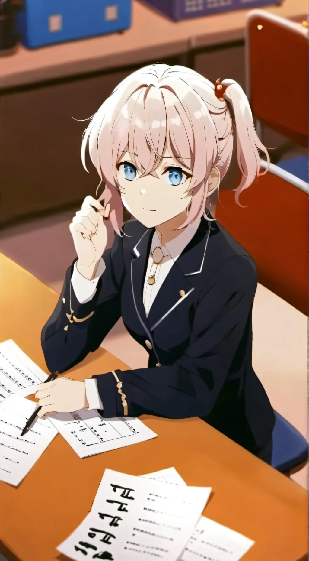 ai character: New school  background