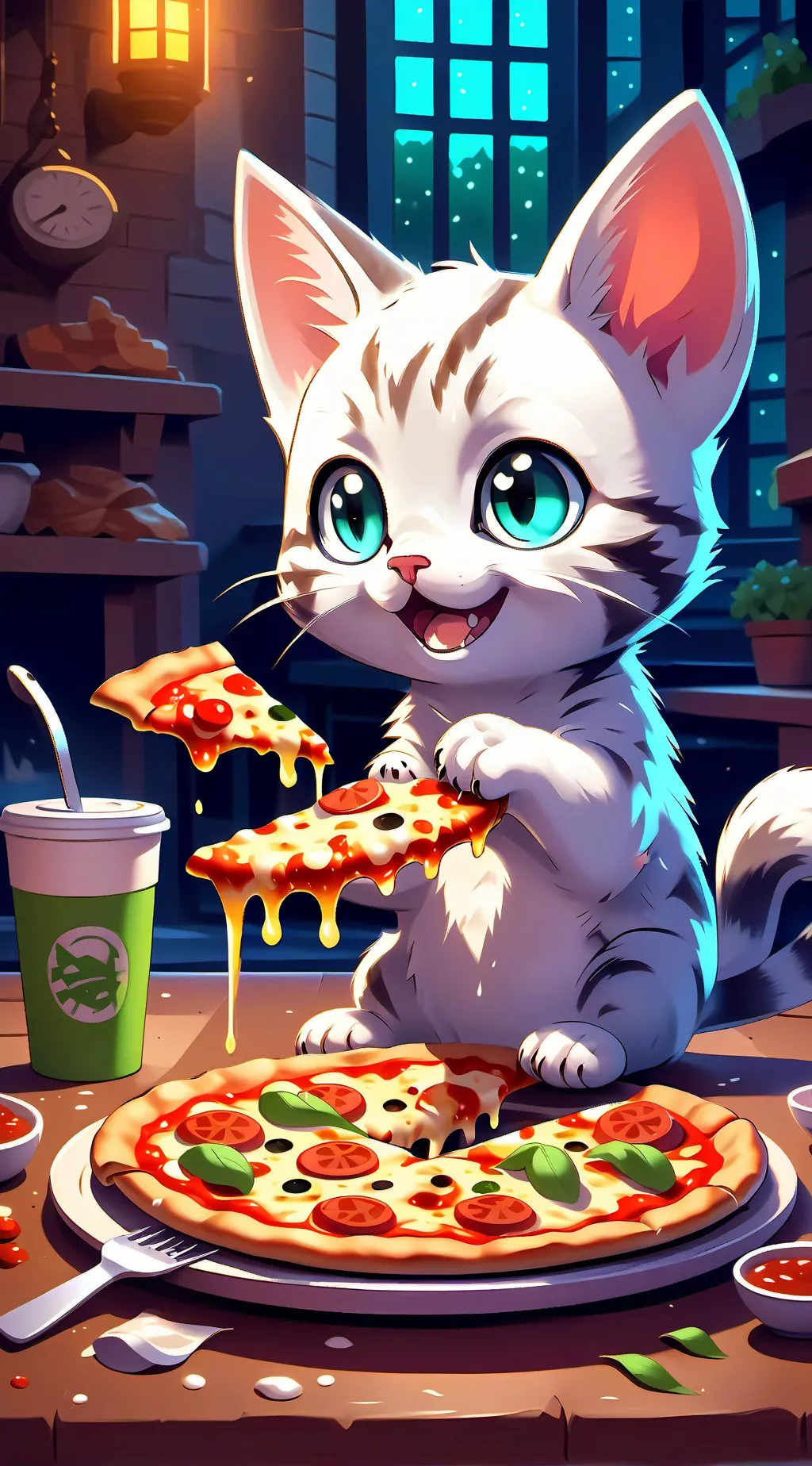 ai character: gojo amd getos cat background