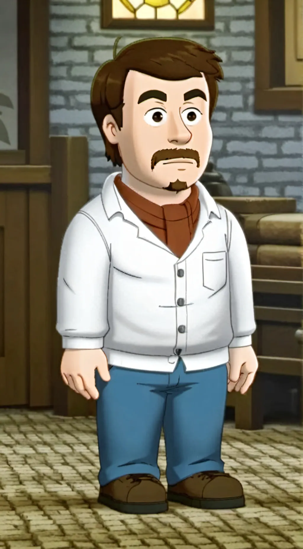ai character: Dad from itp  background