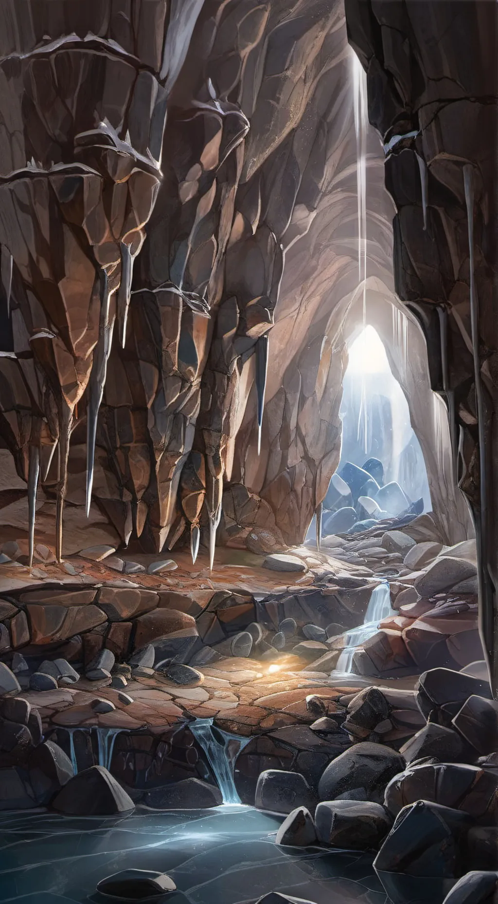 ai character: TundraStone Cave background