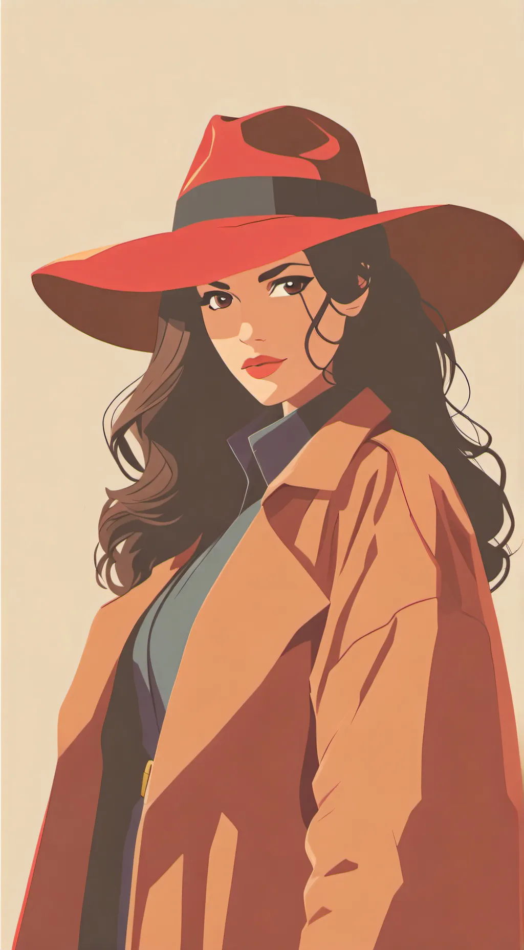 ai character: Carmen Sandiego  background