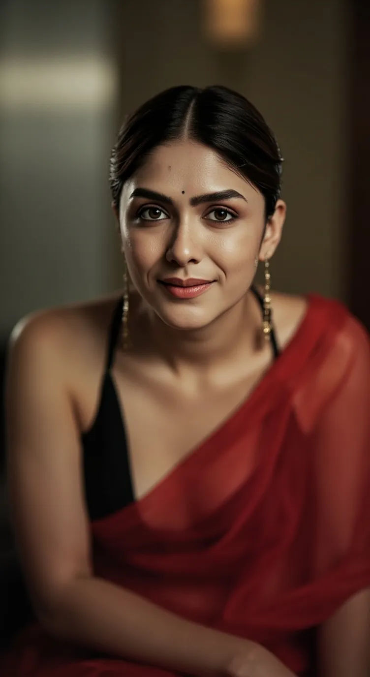 ai character: mrunal thakur  background