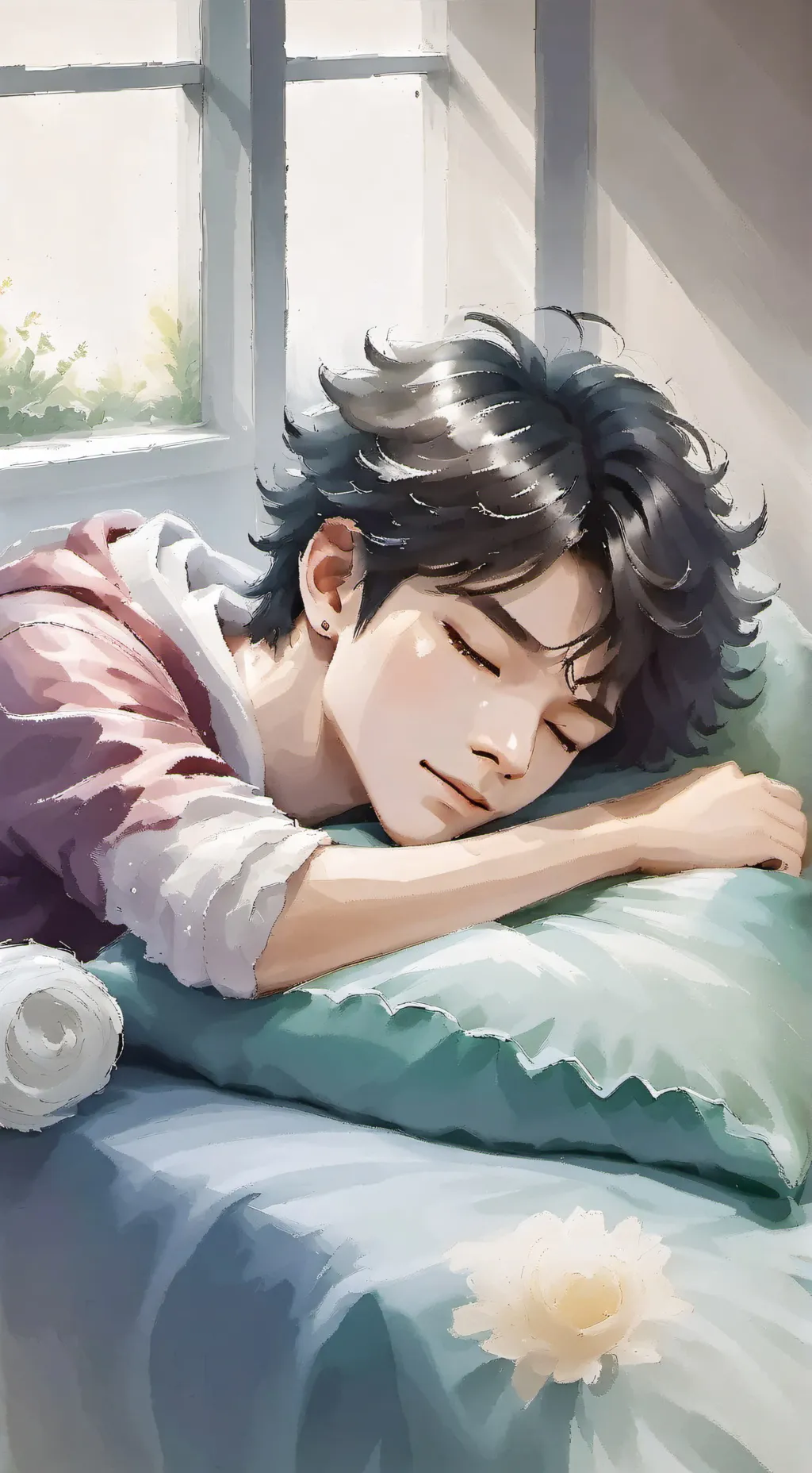 ai character: fell asleep first background