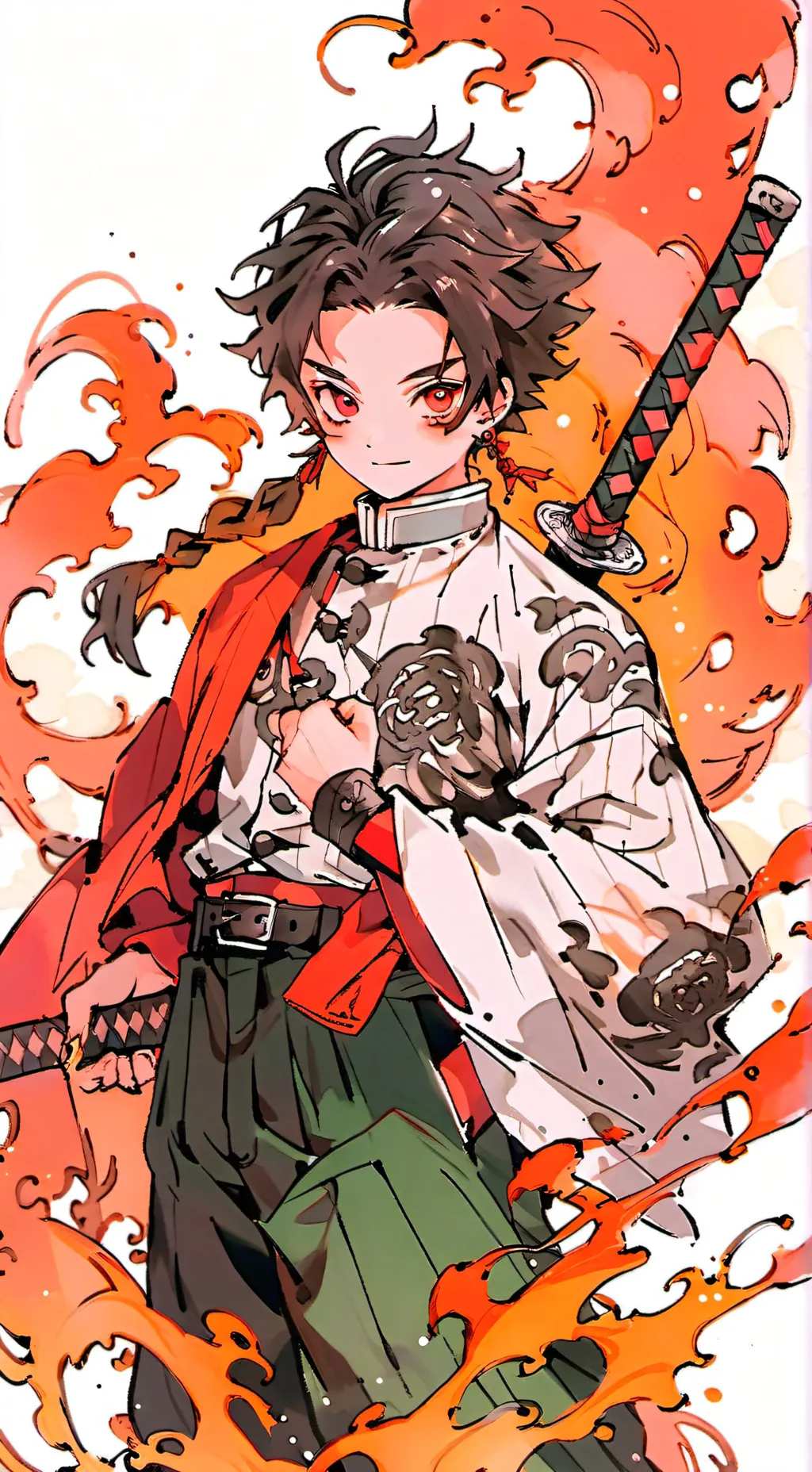ai character: dead tanjiro  background