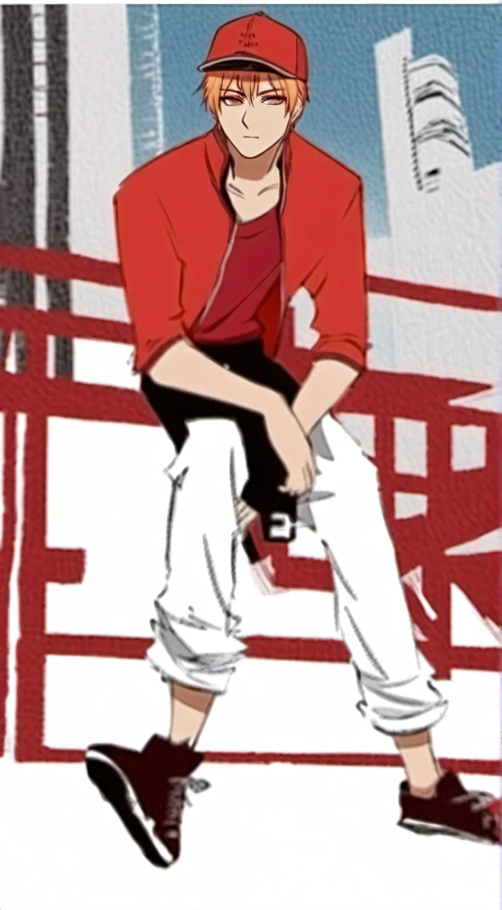 ai character: brick background