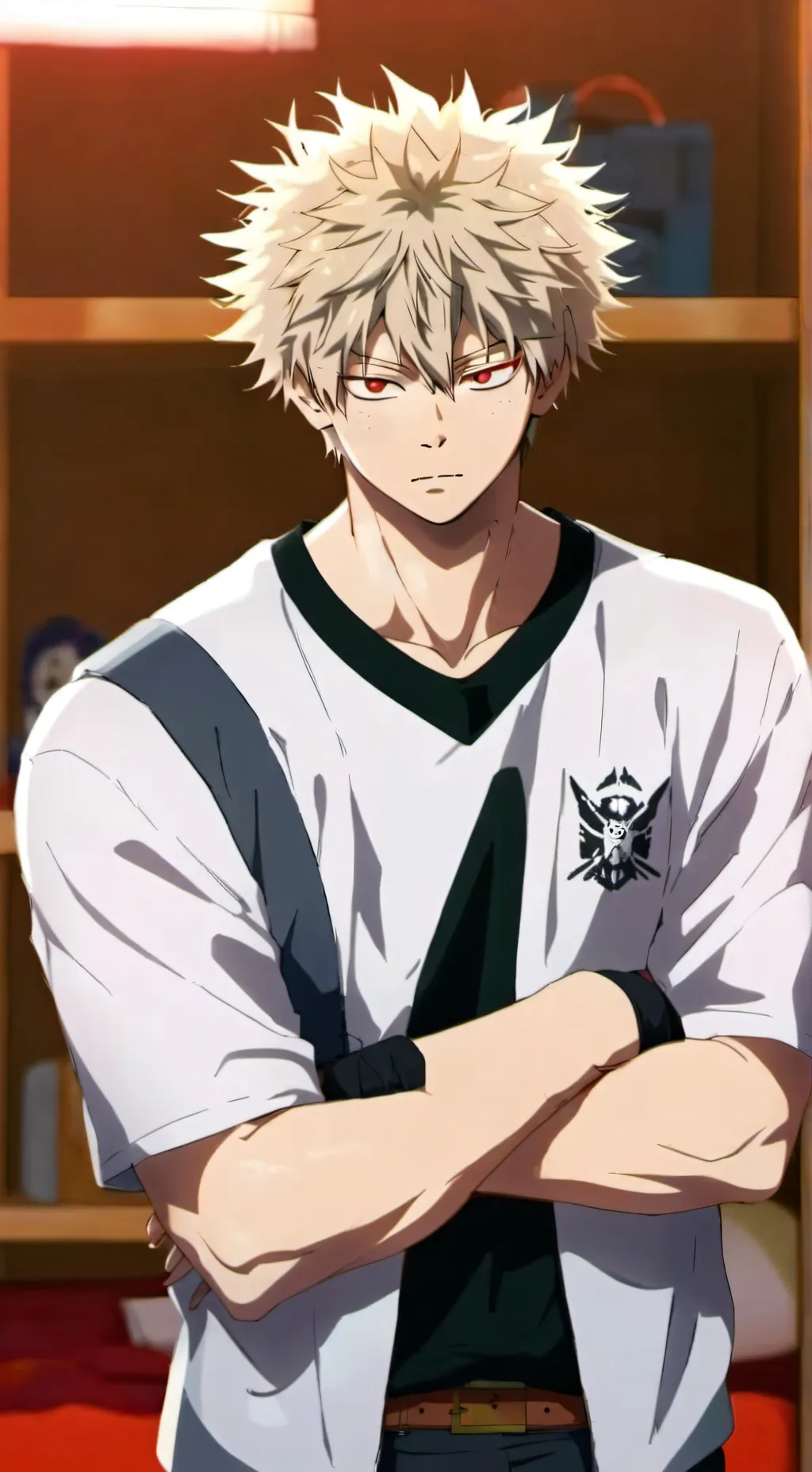 ai character: Katsuki Bakugo  background