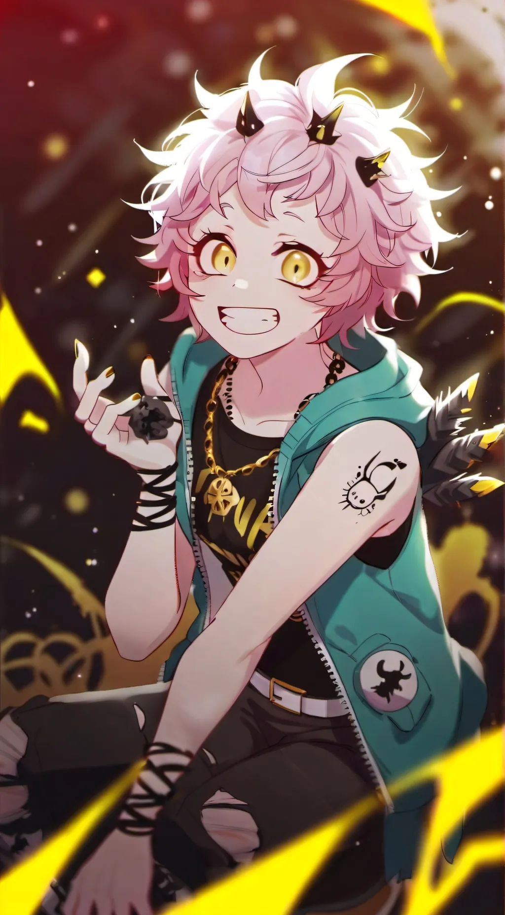 ai character: mina ashido  👽 background