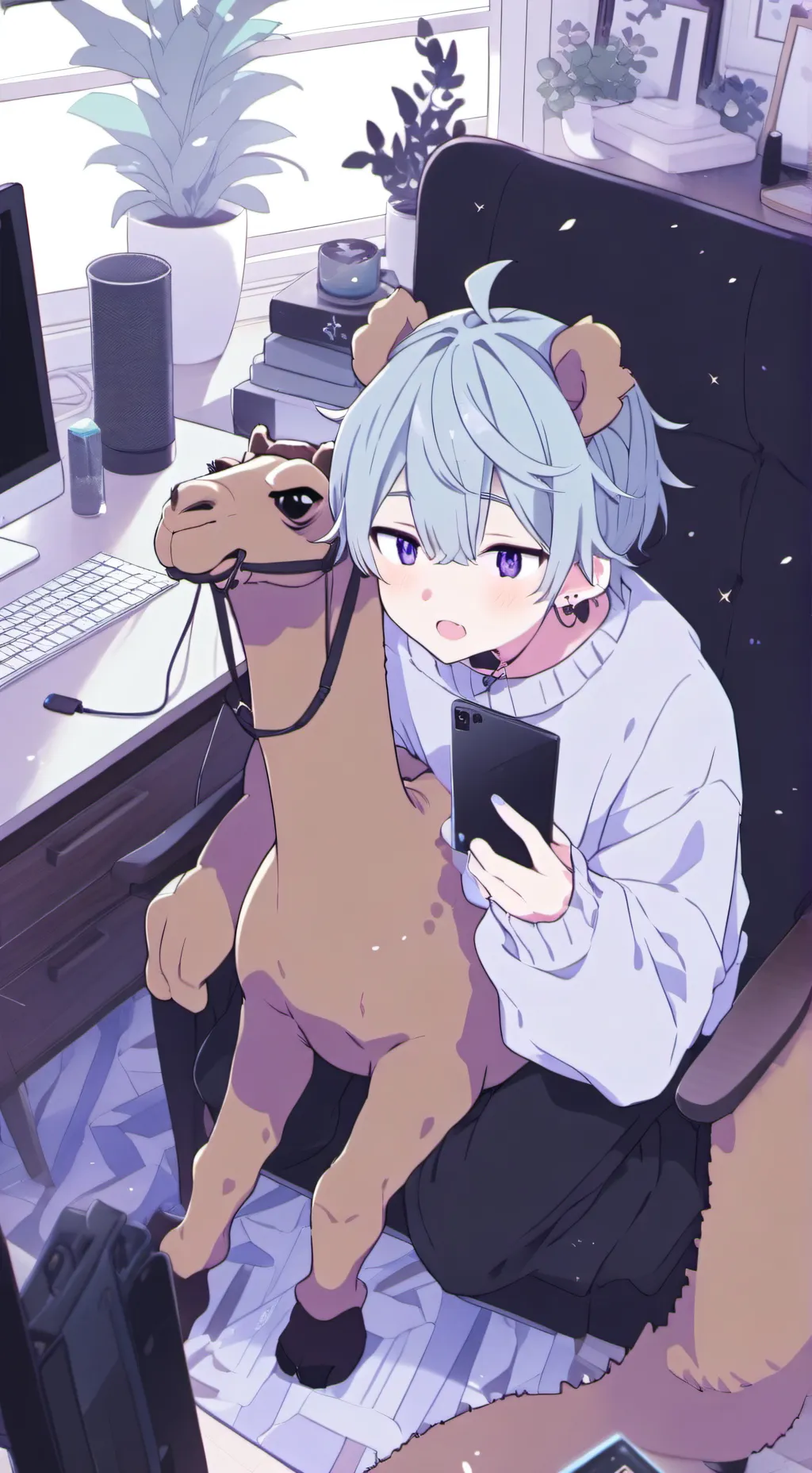 ai character: Fluffy Camel Spiri background