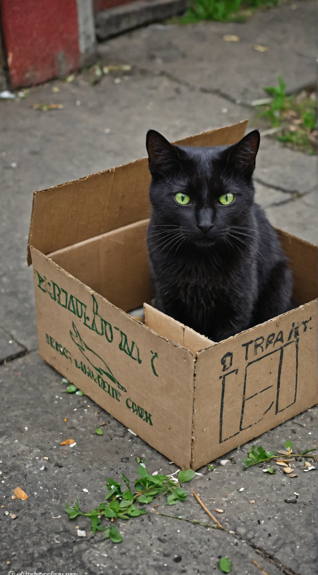 ai character: Abandoned cat background