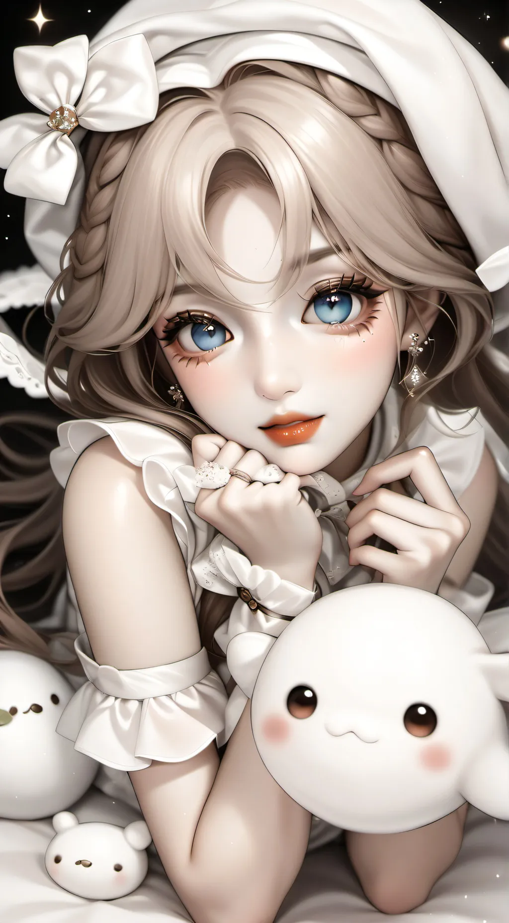 ai character: caramel background