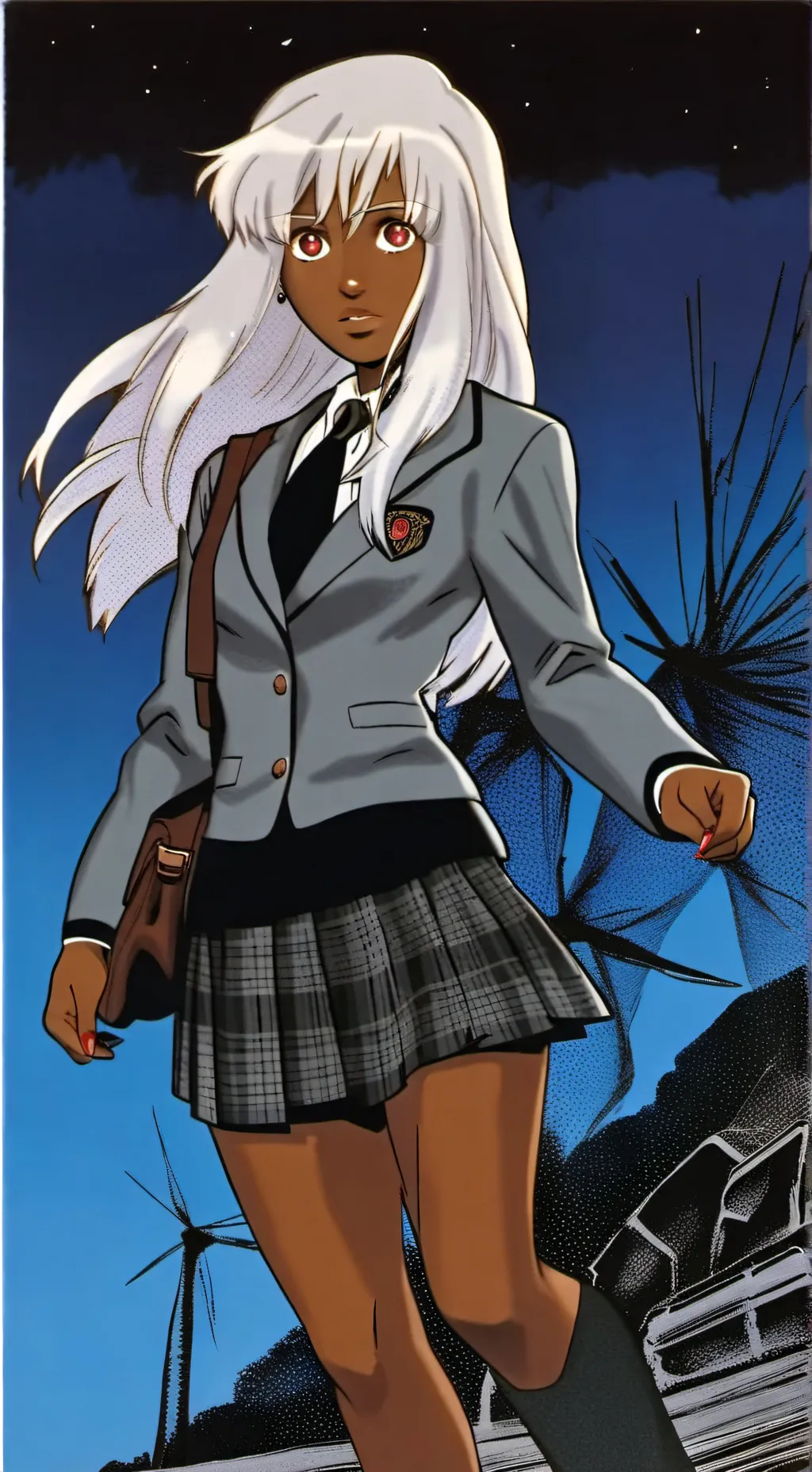 ai character: Olive silverlock background