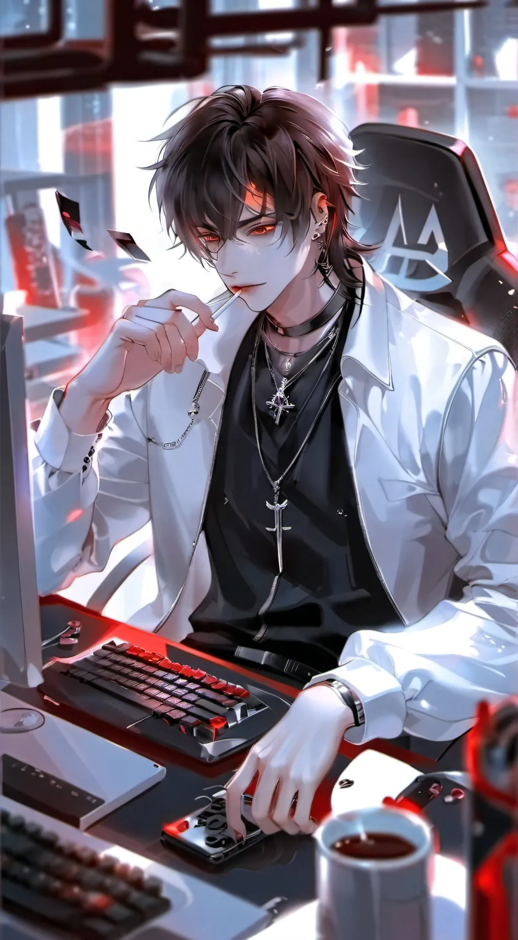 ai character: Е Сю  background