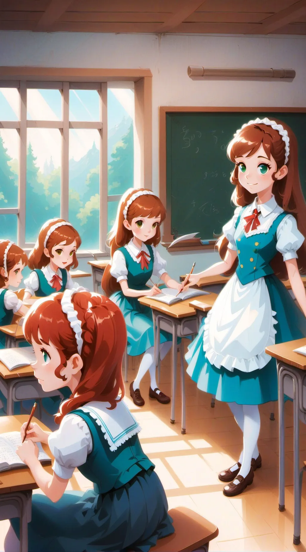 ai character: Only Girls School background