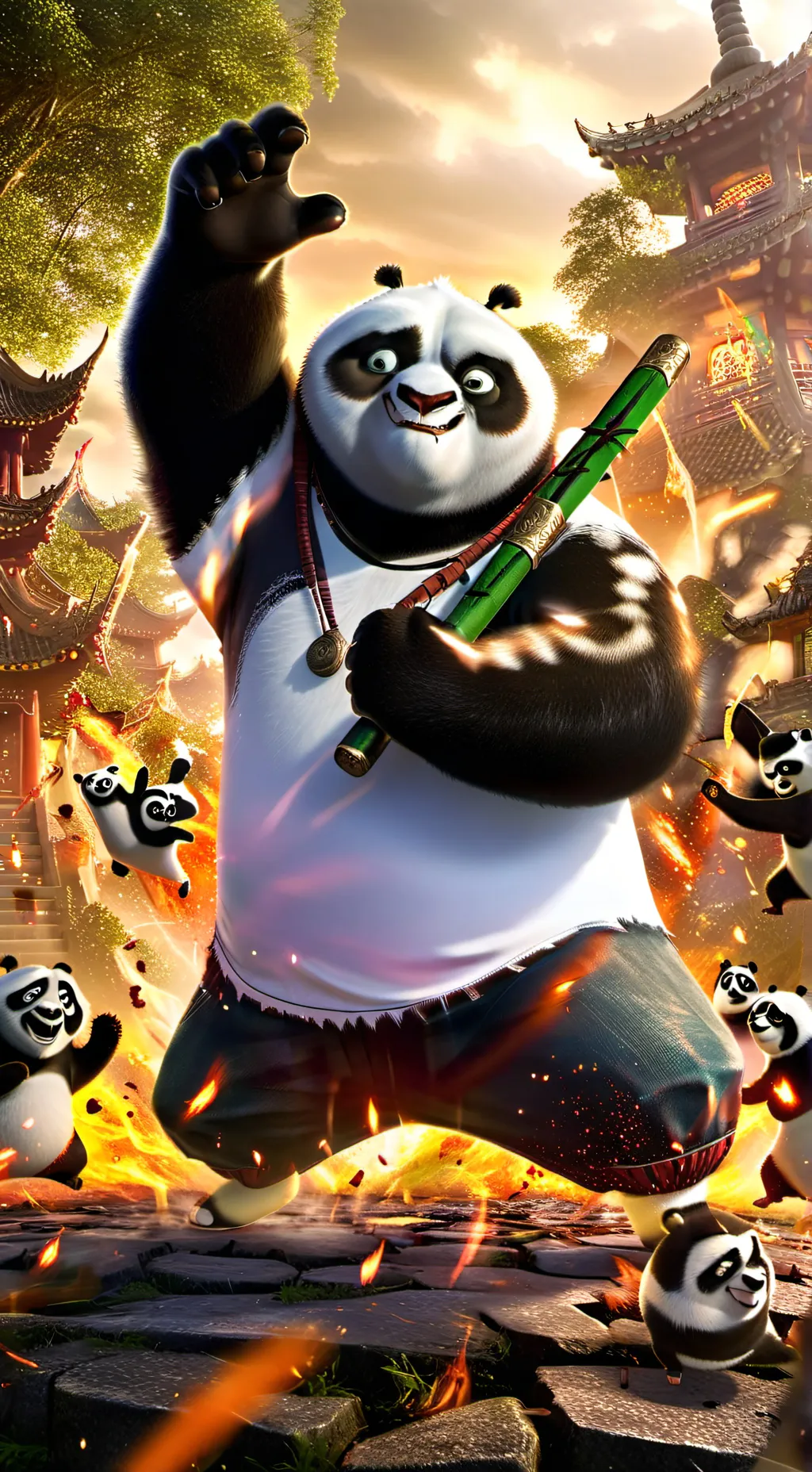 ai character: Kung fu panda background