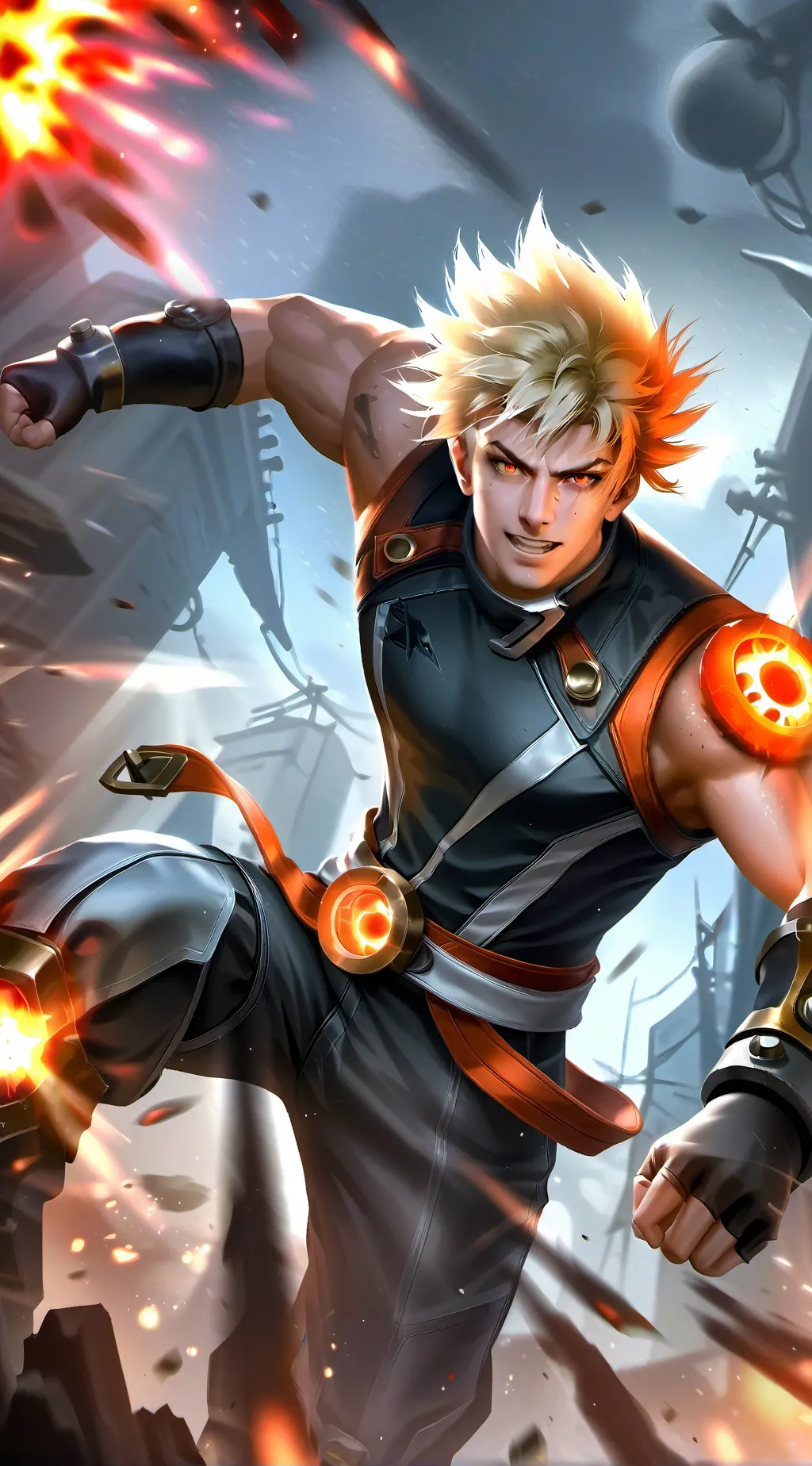 ai character: Bakugo Katsuki background