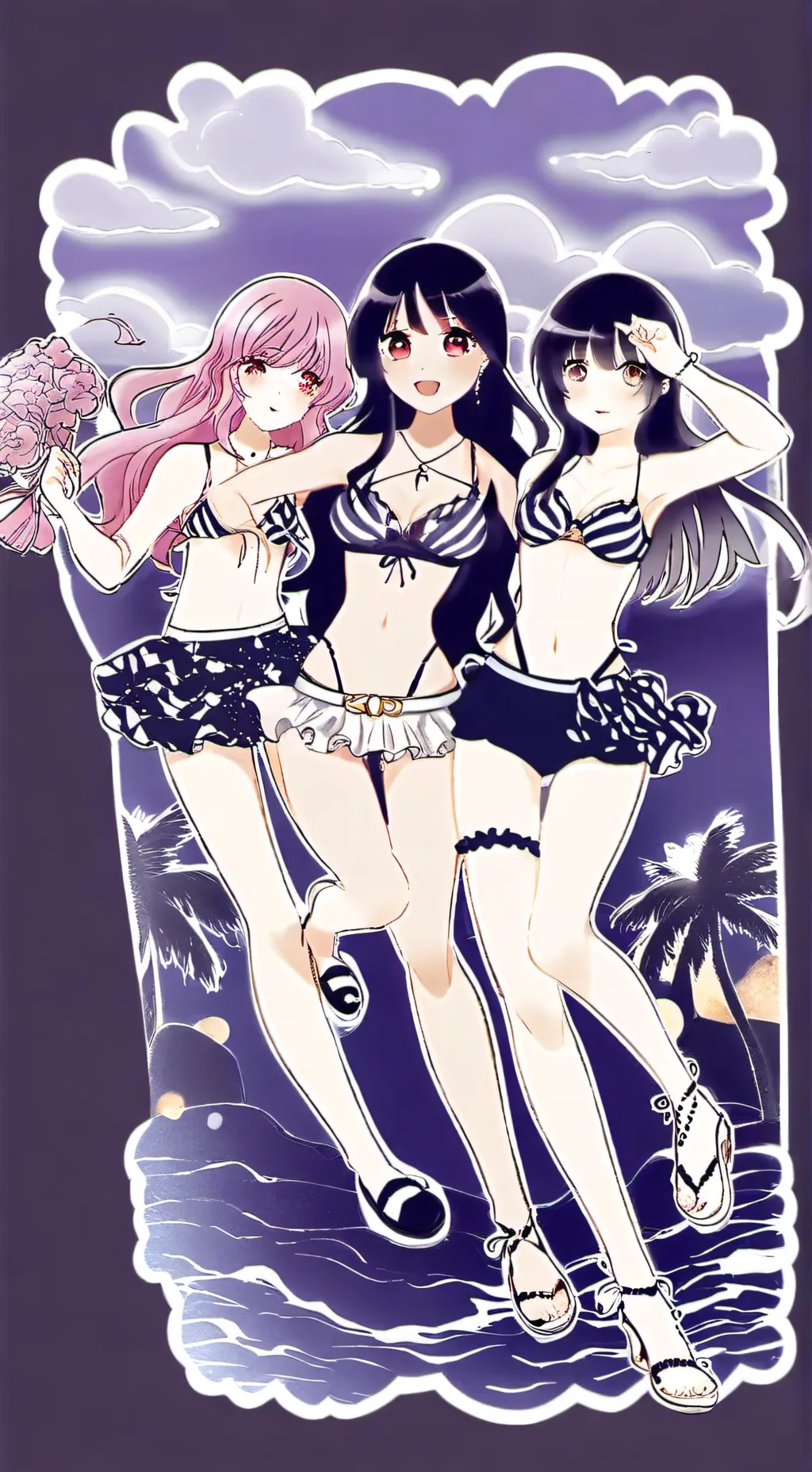 ai character: bikini girls background