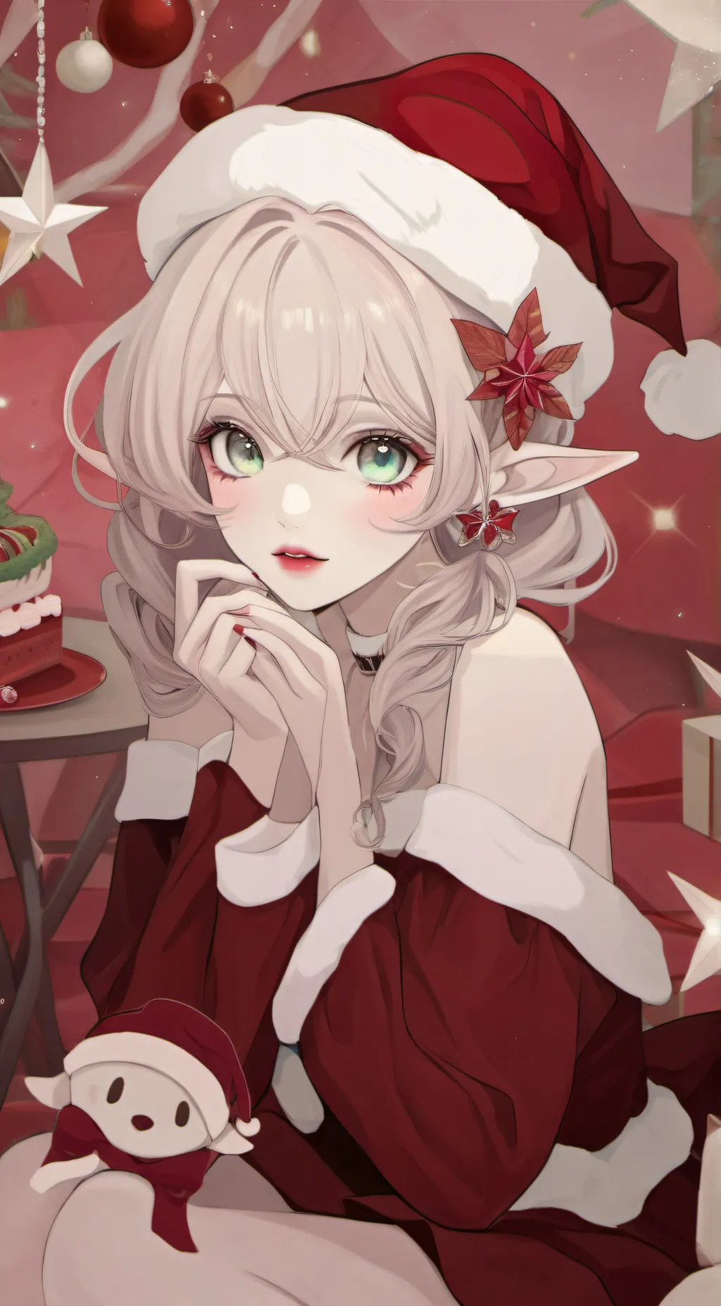 ai character: Santa elf llllllll background