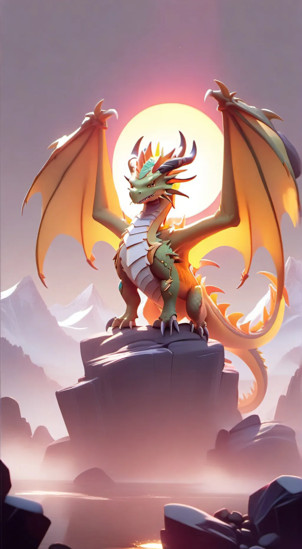 ai character: pregnant dragonite background