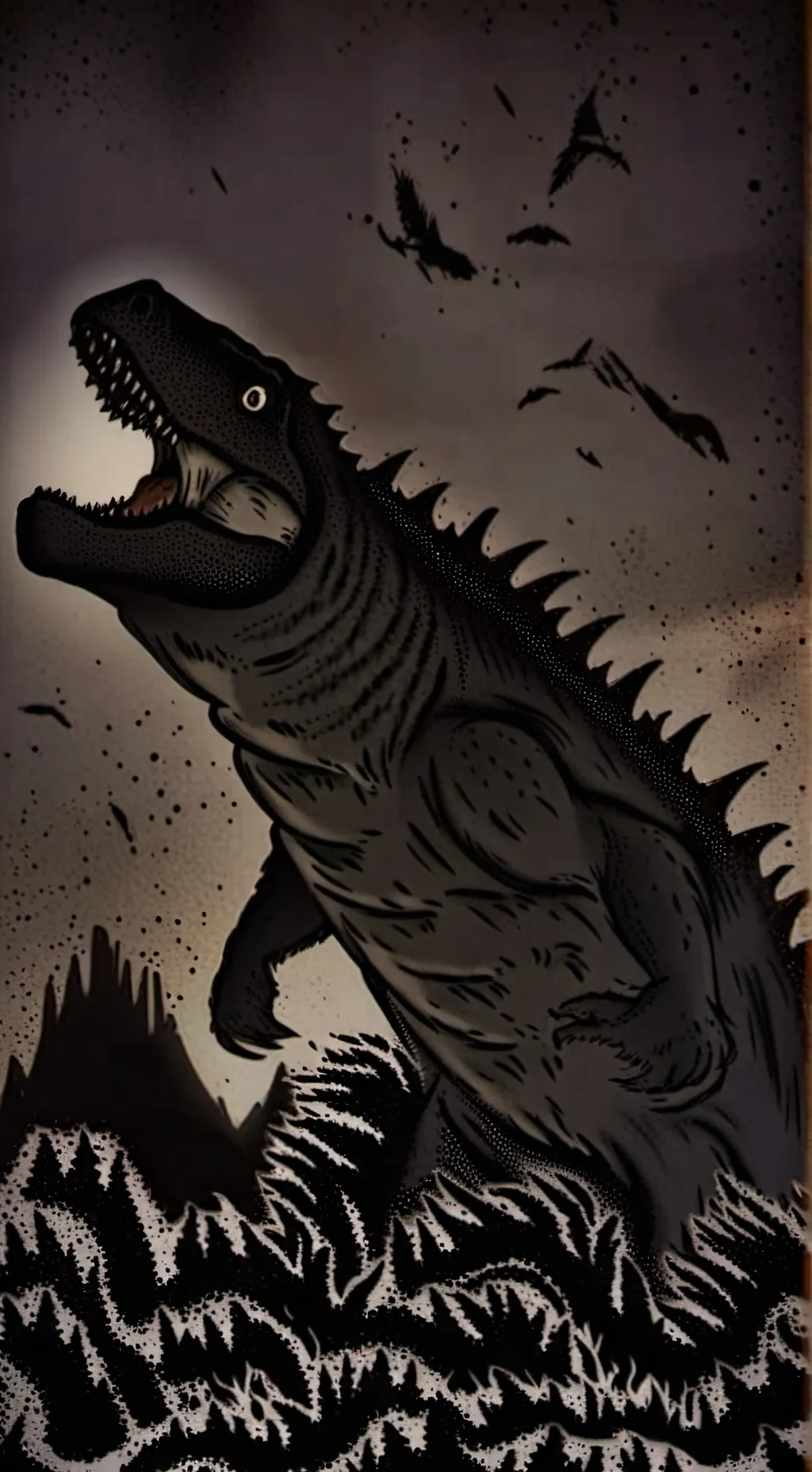 ai character: Godzilla background