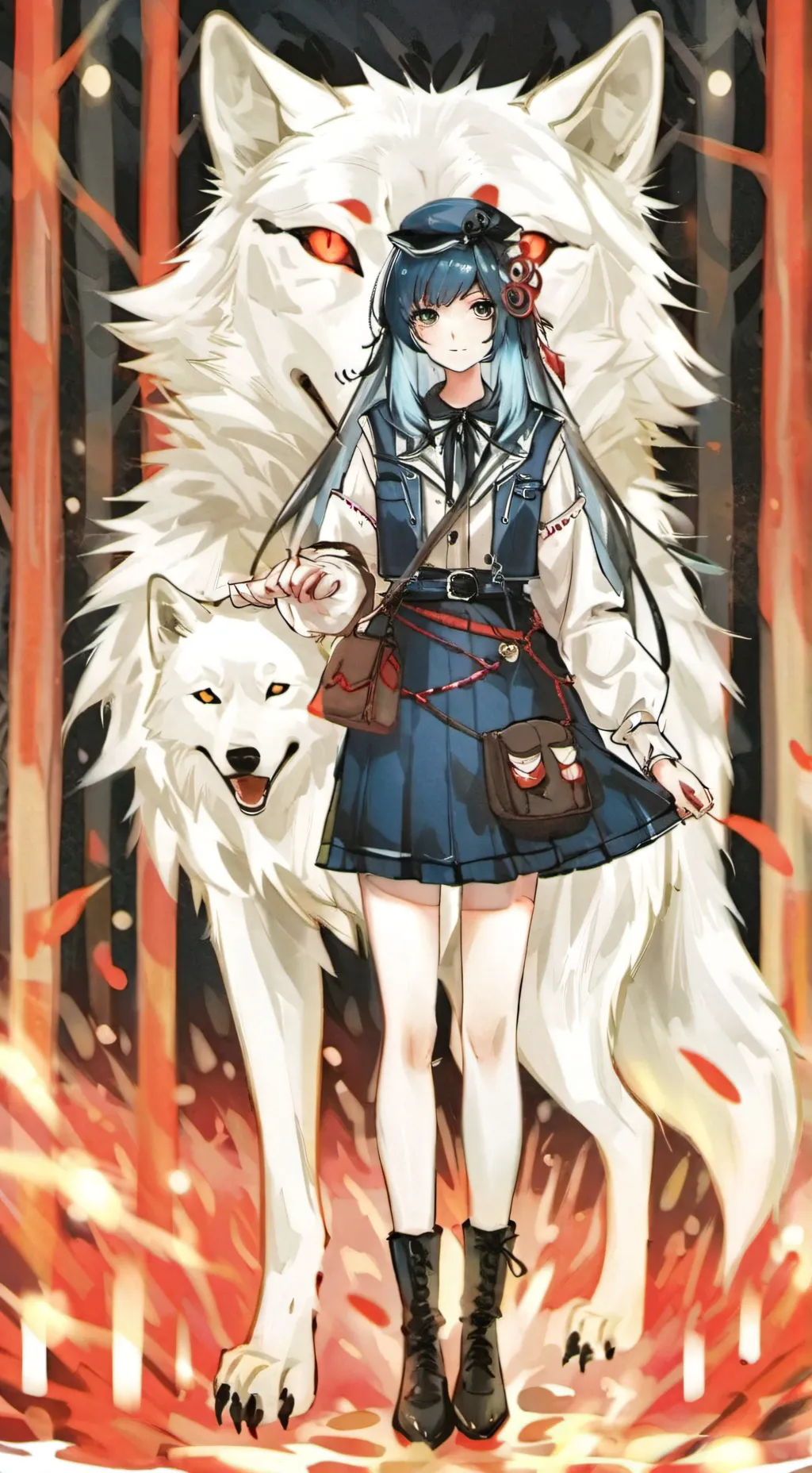 ai character: Bella the wolf <3 background