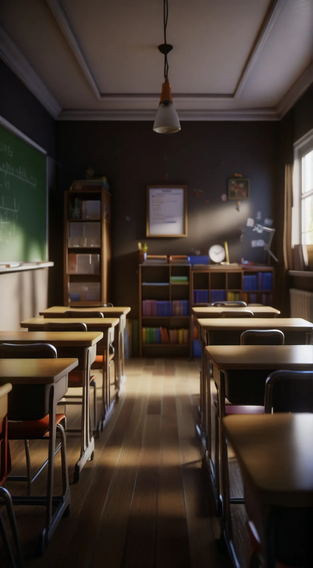 ai character: classroom background