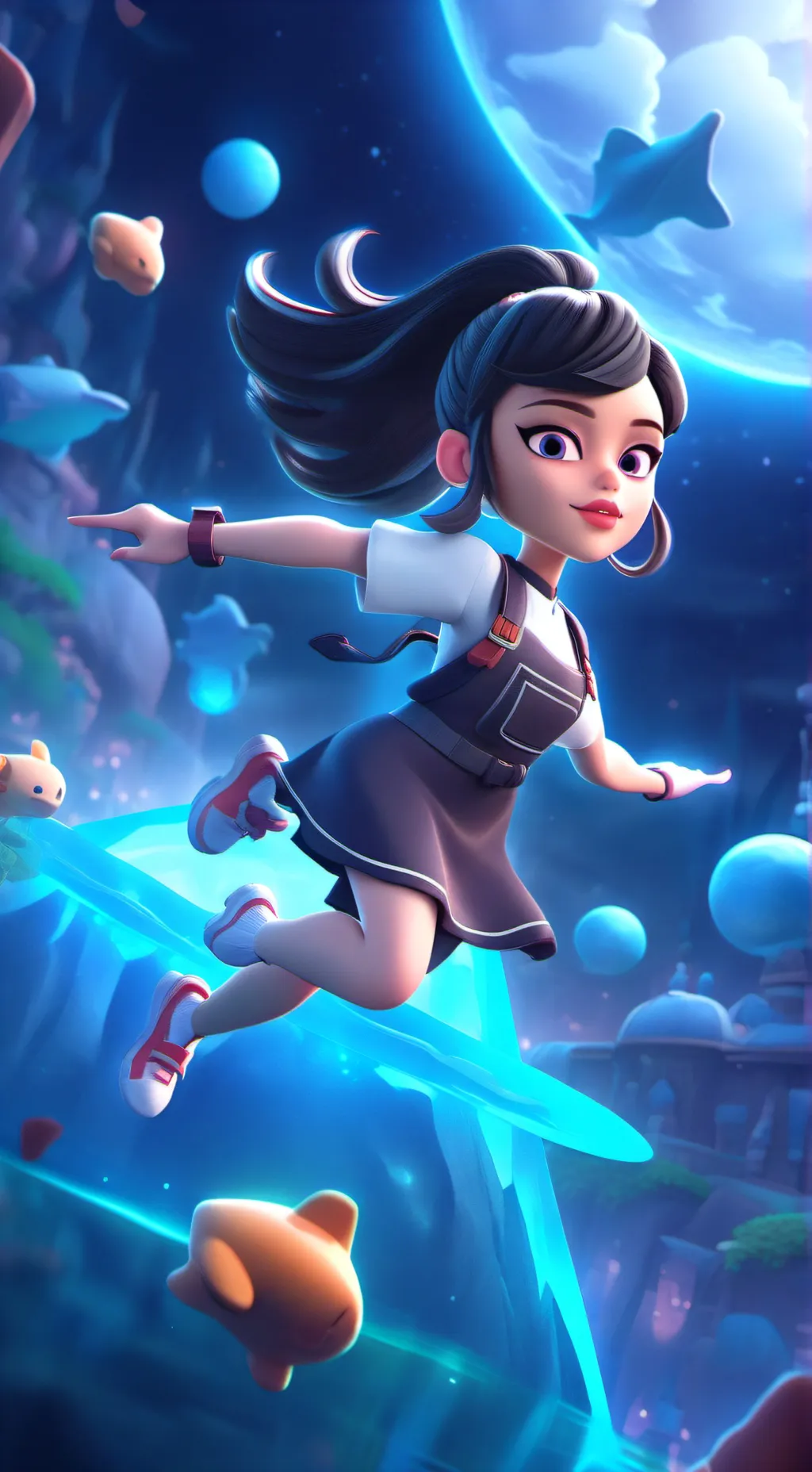 ai character: Marinete/biedronka background