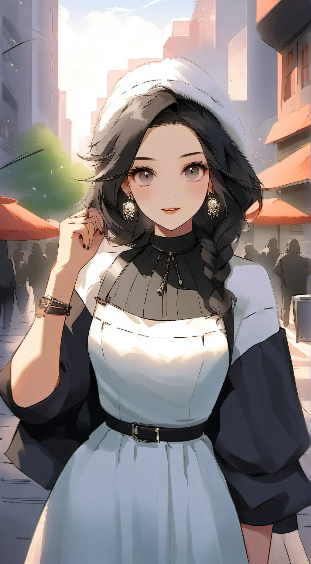 ai character: giant girl background