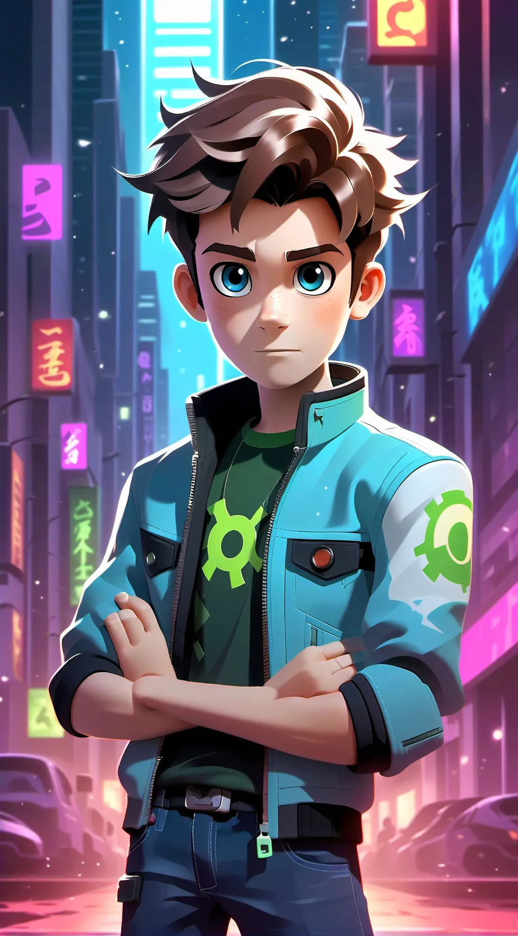 ai character:  mha x ben 10  background