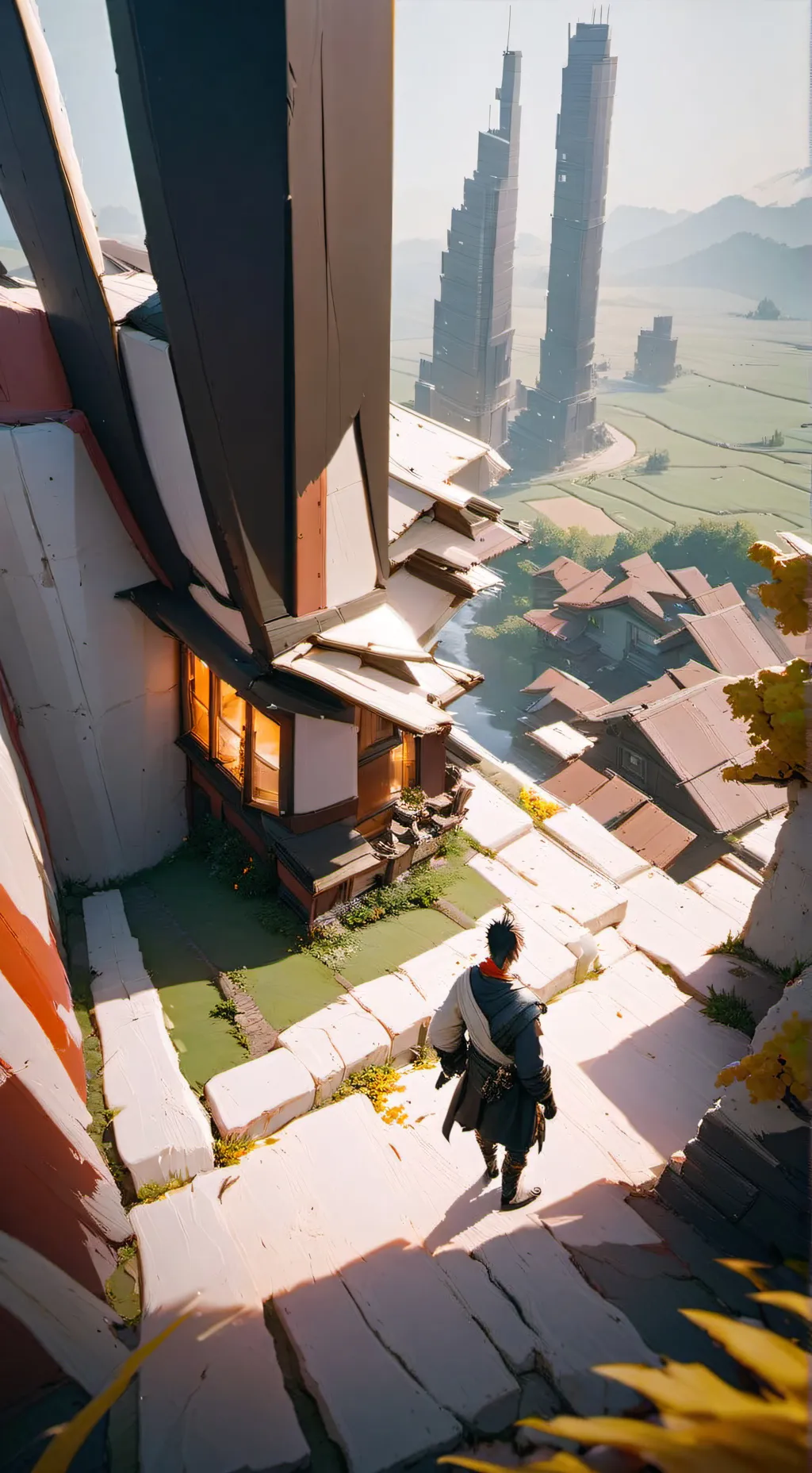 ai character: twin towers  background