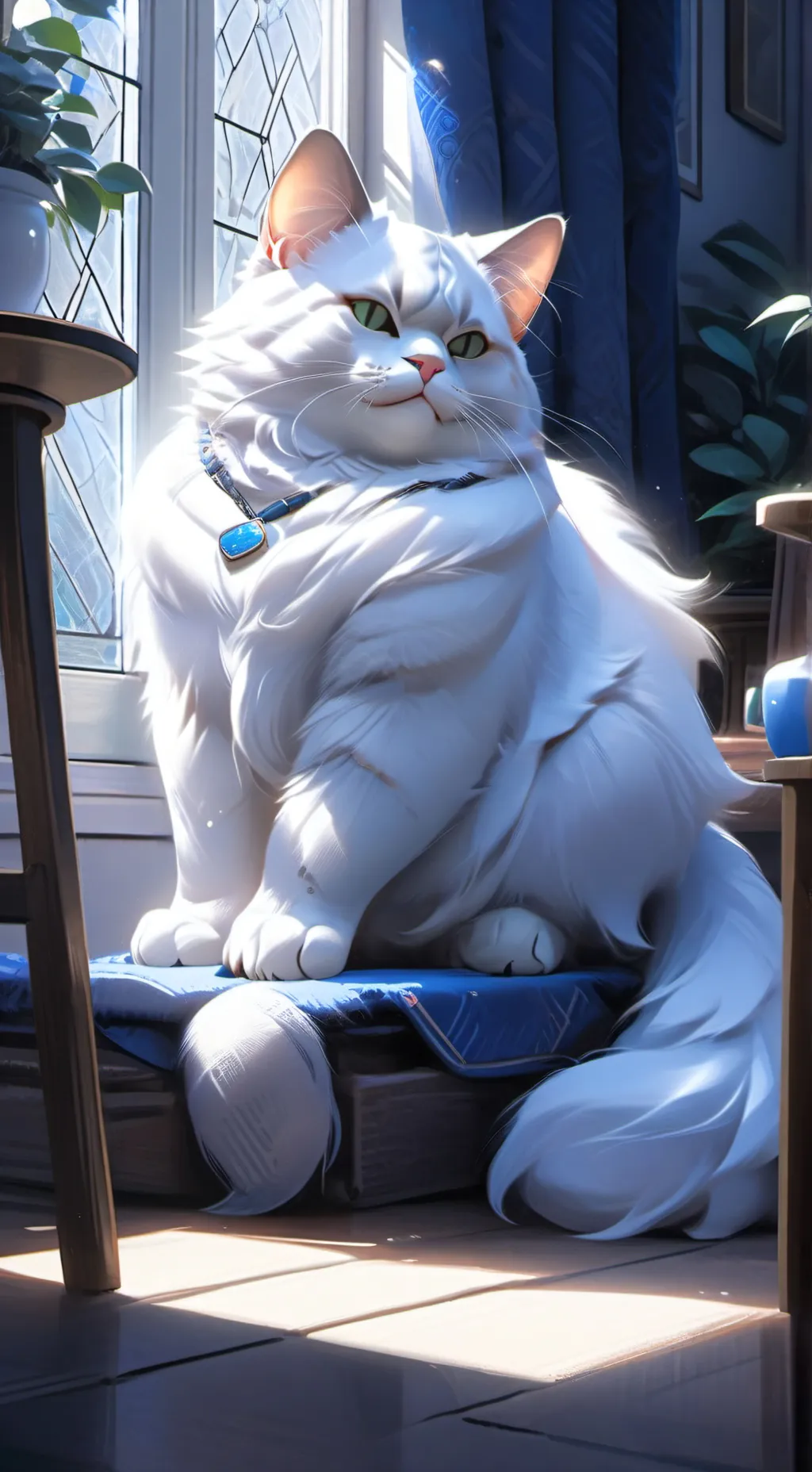 ai character: your fat pet cat background