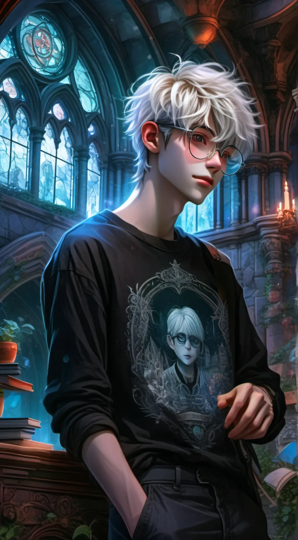 ai character: E Z R A background